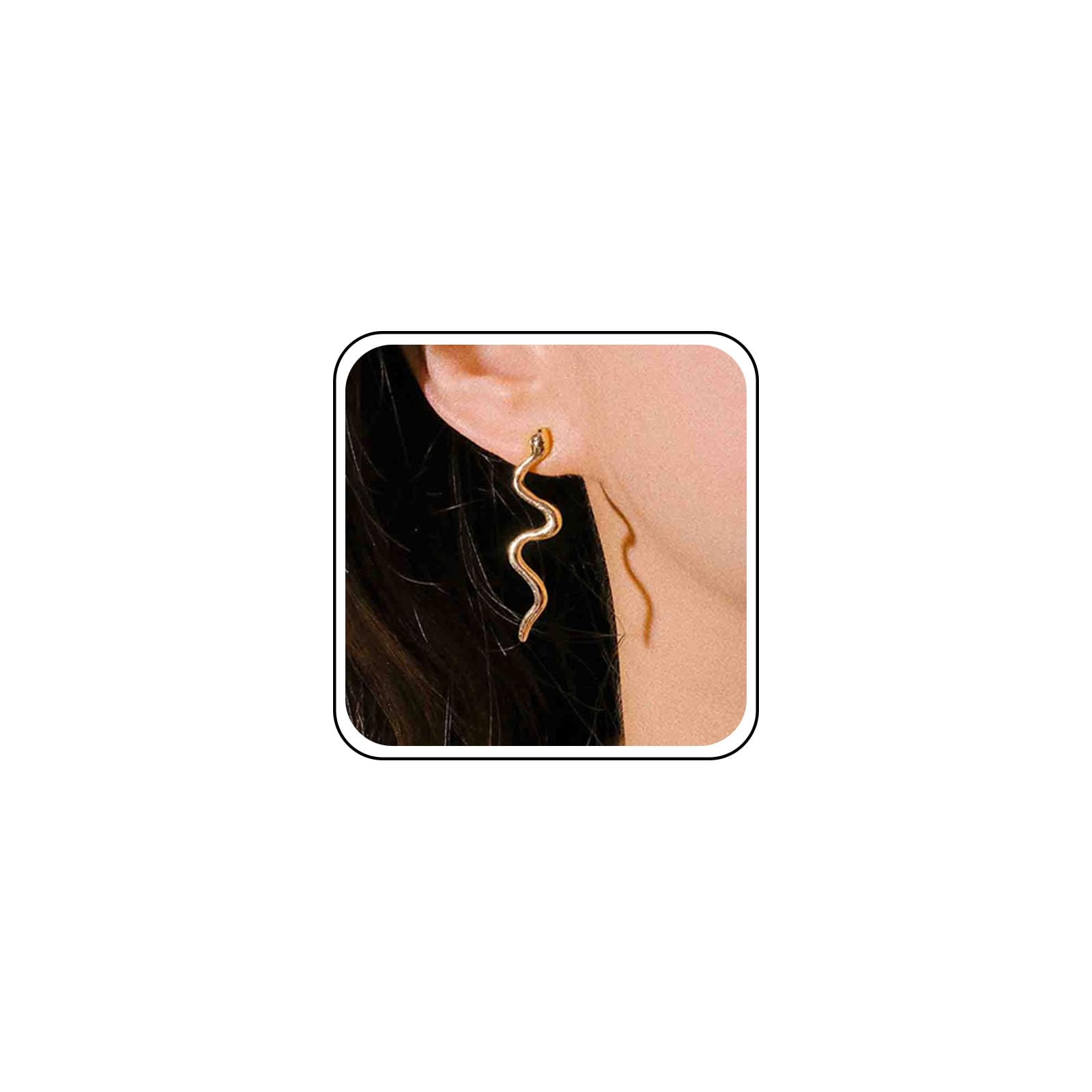 Gold Punk Snake Earrings for Women - Minimalist Serpent Studs, Retro Viper & Cobra Jewelry - Perfect for Gothic, Rock, and Boho Fashion