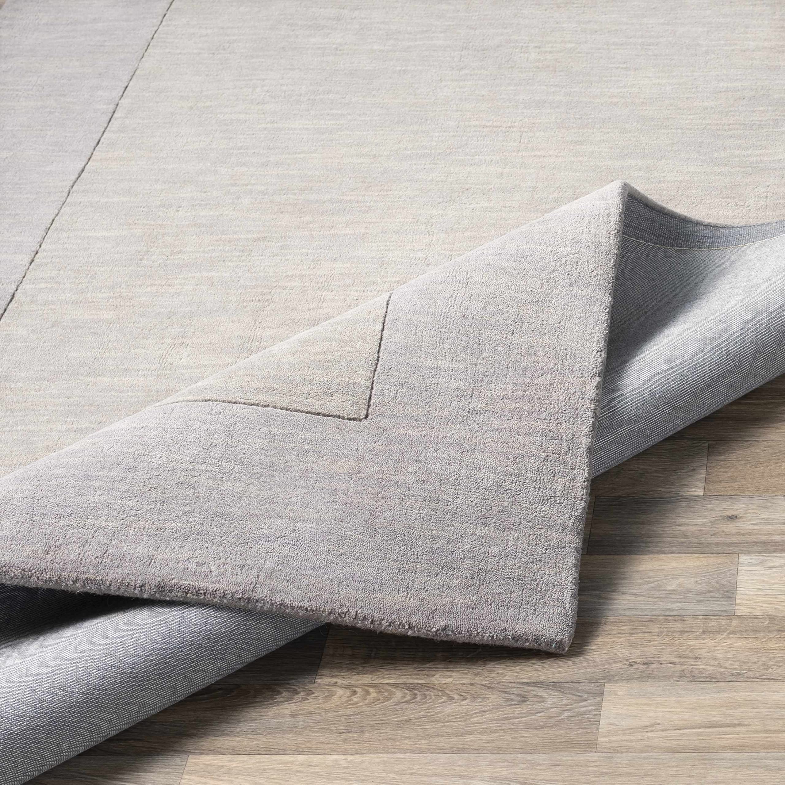 Champion Wool Area Rug for Living Room & Bedroom - Solid Gray with Border - 2' x 3' - Soft & Durable - Perfect for Cozy Home Decor, Office Spaces, and High-Traffic Areas