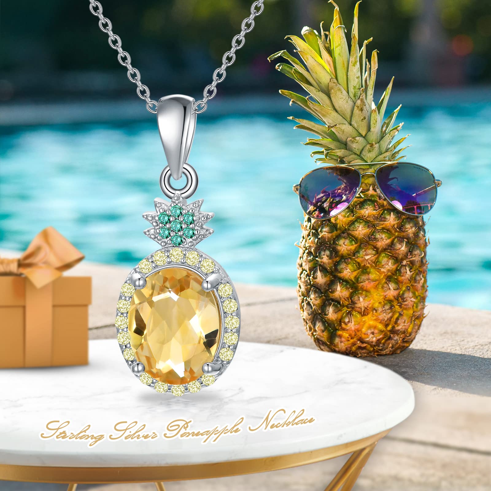925 Sterling Silver Sunflower Rose Cross Lotus Honey Bee Pineapple Pendant Necklace for Women - Elegant Floral Jewelry Gift for Girlfriend Wife Mom - Perfect for Birthday Valentine's Day Anniversary & Everyday Wear