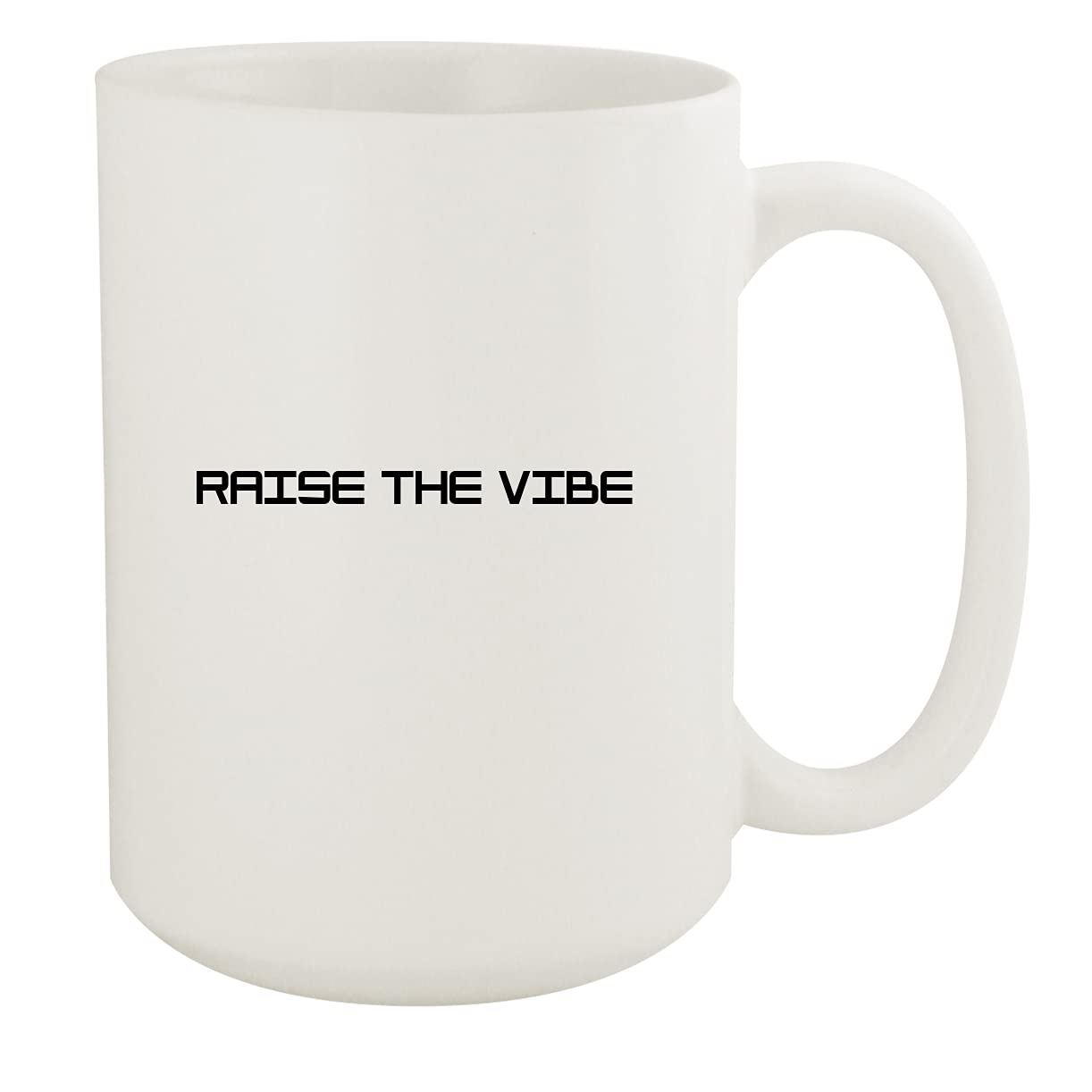 Raise The Vibe - 15oz White Ceramic Coffee Mug with Comfort Handle - Perfect for Home, Office & Gifts - Hot & Cold Beverages Cup