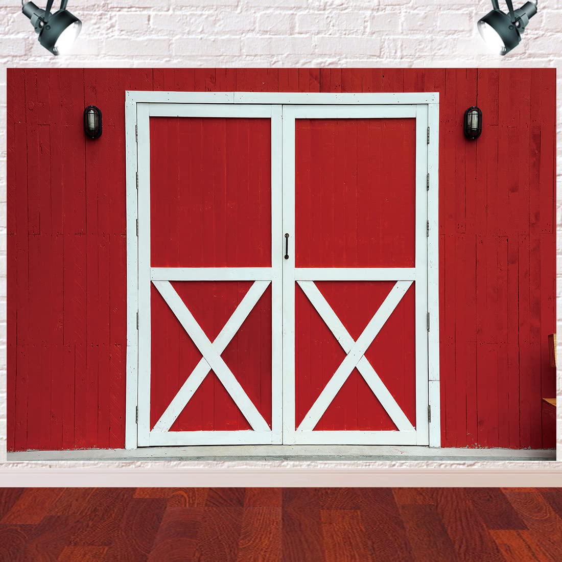 BINQOO 7x5ft Red Barn Door Photography Backdrop - Western Cowboy Party, Autumn Farm Theme, Chicken Coop & Barnyard Background for Kids Birthday, Baby Shower, Newborn Photos - Perfect for Western Decor, Rustic Events & Themed Photoshoots