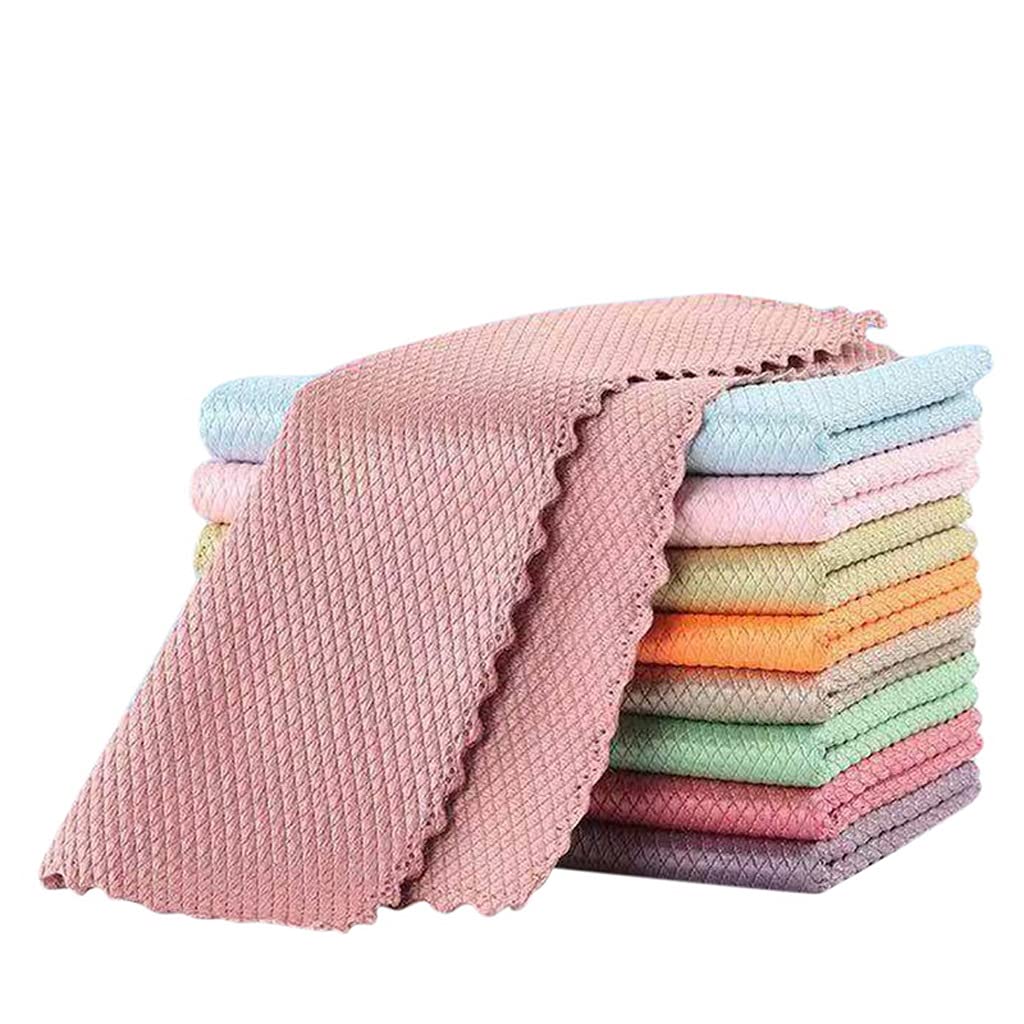 5/10 Pcs Premium Fish Scale Wipes for Glass Cleaning - Streak-Free, Lint-Free Microfiber Cloth for Windows, Mirrors & Household Surfaces (10-Pack) - Perfect for Home, Office & Car Window Cleaning