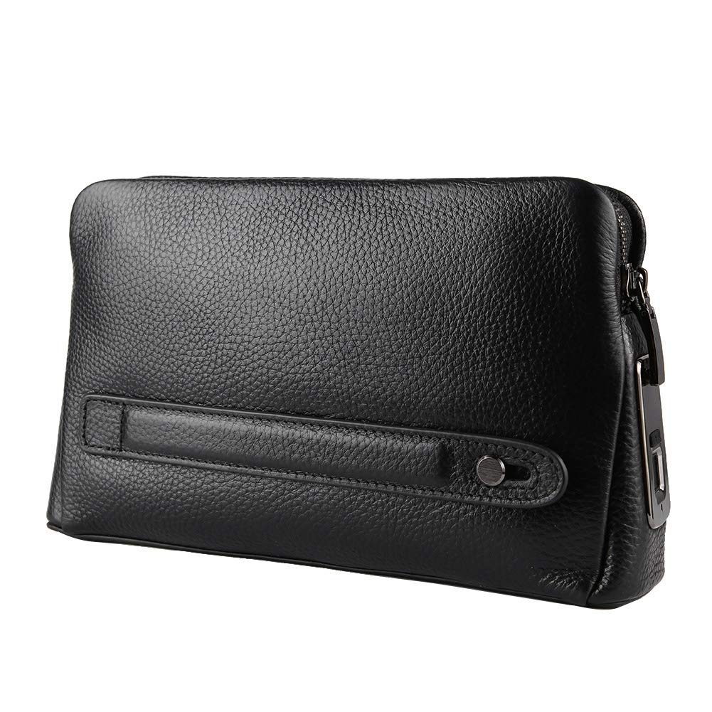Fipilock FL V1 Smart Fingerprint Wallet for Men - RFID Blocking Anti-Theft Leather Wallet with Zipper & Fingerprint Lock - Perfect for Travel, Business & Everyday Use (Black)
