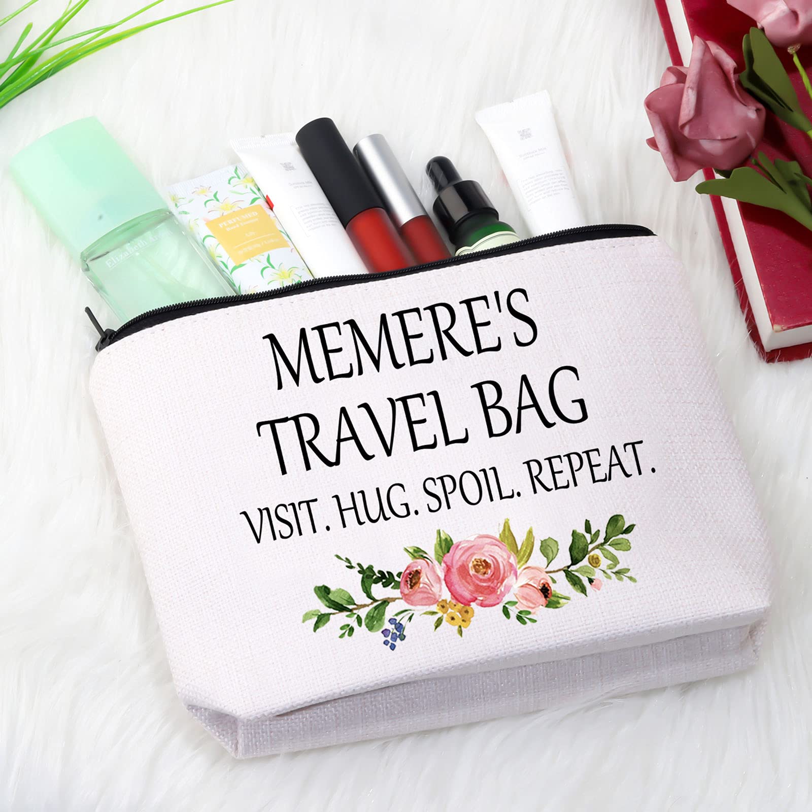GJTIM Travel Zipper Pouch Makeup Bag - Perfect Birthday Gift for Grandma (Memere) | Waterproof Cosmetic Organizer for Women | Great for Travel, Gym & Daily Use