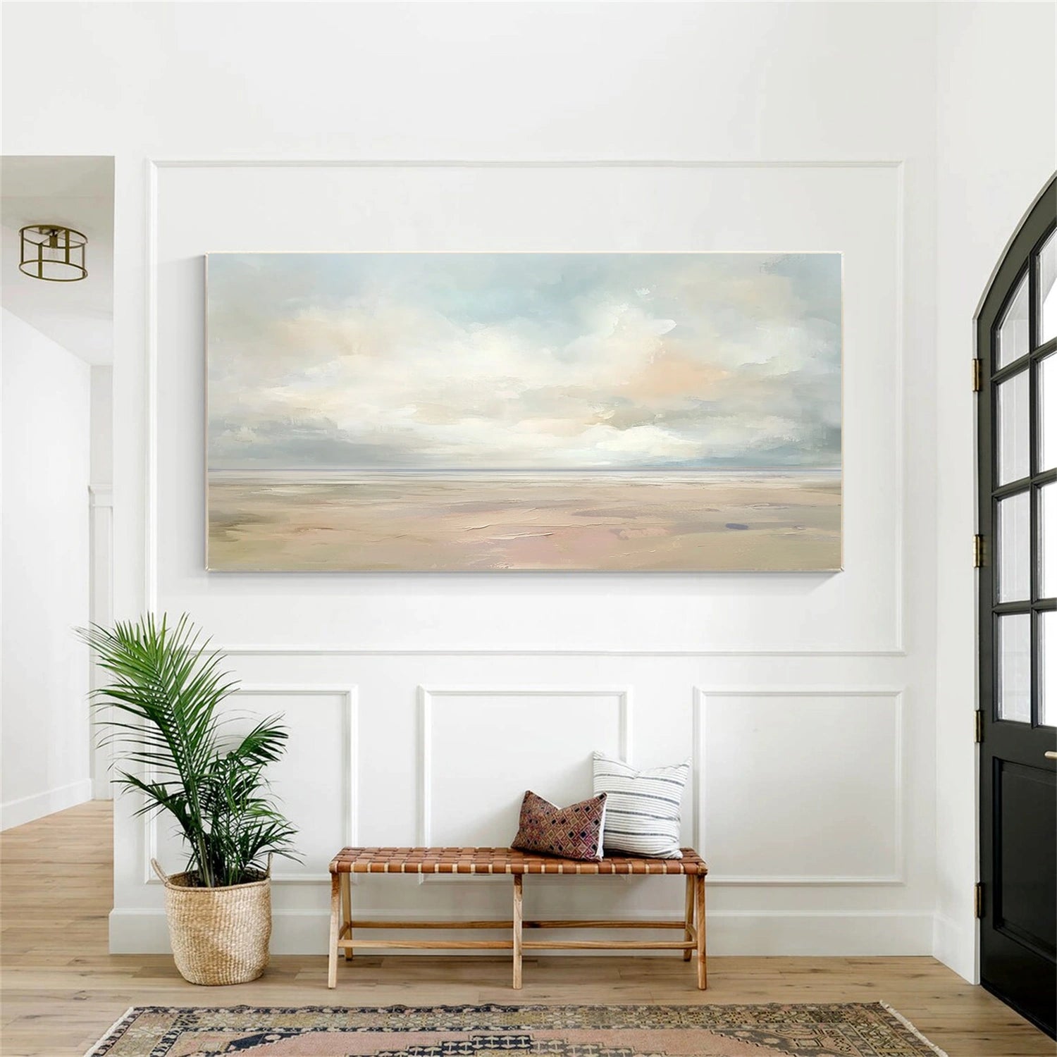 Ocean and Sky Painting #OS 234 - Handmade Canvas Wall Art for Home Decor, Office & Living Room - Serene Beach Landscape Artwork