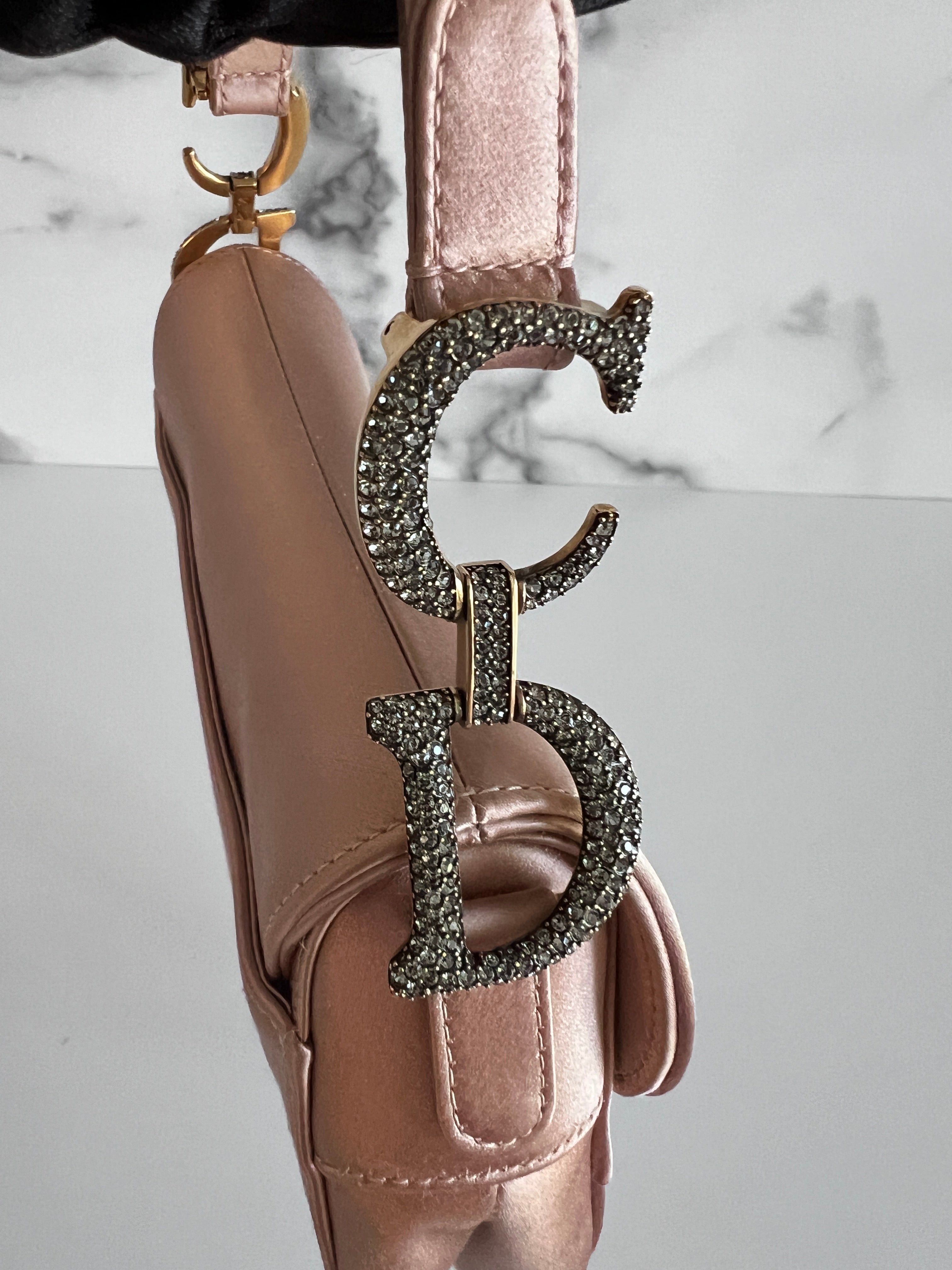 Dior Small Rose Pink Satin Saddle Bag - Luxury Designer Handbag for Women, Perfect for Parties, Weddings & Everyday Elegance