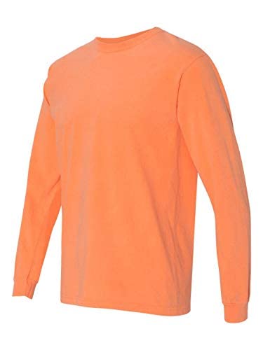 Comfort Colors Men's 6014 Long Sleeve T-Shirt - Soft Cotton Crewneck Tee for Casual Wear, Work & Everyday Comfort | AM Melon Color