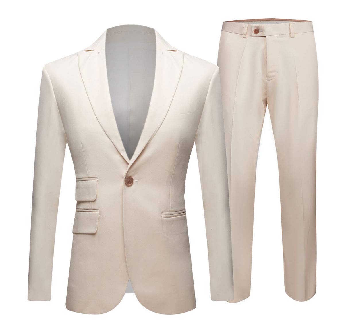 Ivory Summer Beach Wedding Suits for Men - 2 Piece Groom Tuxedo Set with 2 Buttons | Perfect for Beach Weddings, Summer Parties & Formal Events