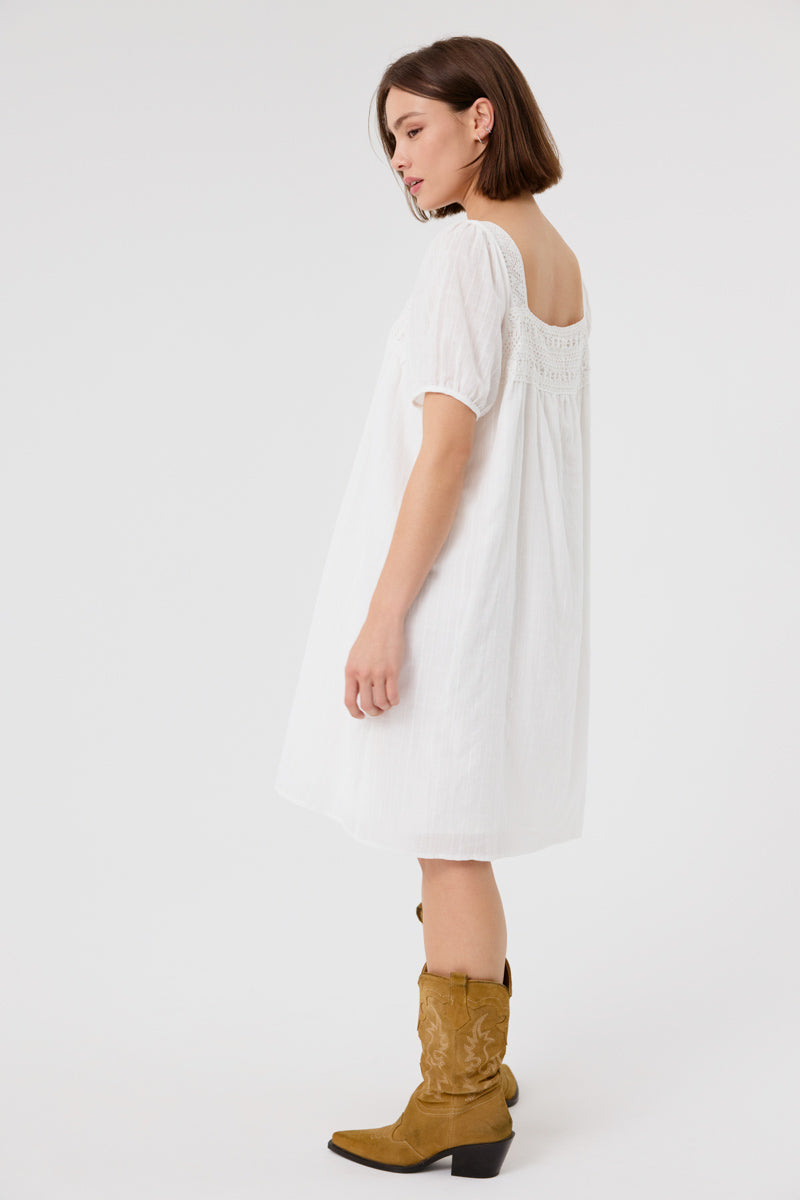 Emerson Women's Mini Dress - White, Short Sleeve Casual Summer Dress for Party, Date Night & Vacation | Lightweight & Comfortable