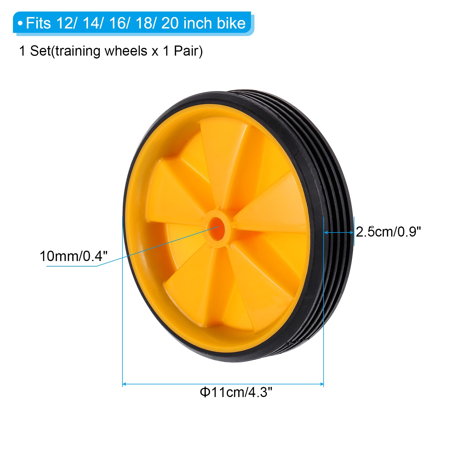 PATIKIL Bike Training Wheels for Kids - Adjustable Bicycle Stabilizer Wheels, Balance Training Tool for Girls & Boys Bikes - Perfect for Learning to Ride, Replacement Parts for 12-20 Inch Bikes (Great for Beginners & Safety Practice)