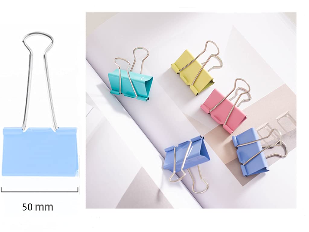 Extra Large 2 Inch Binder Clips - 12 Pack Colorful Heavy Duty Paper Clips for Office, School & Home - Perfect for Organizing Documents, Bulletin Boards & Craft Projects