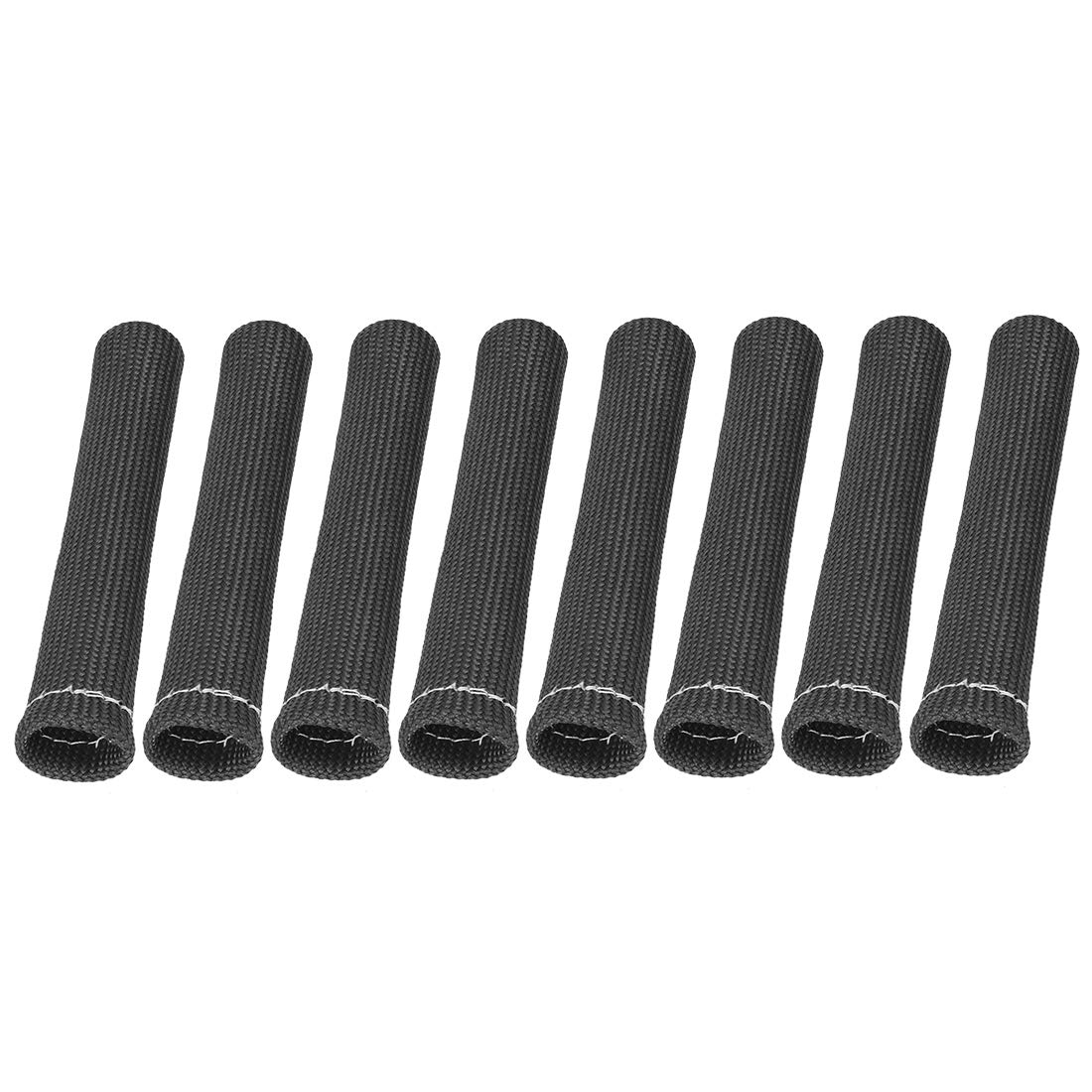 X AUTOHAUX 8 Pcs Black Spark Plug Wire Boots - 1800°F Heat Shield Protector Sleeve for Car, Truck & SUV - High Temperature Resistance for Engine Performance & Protection (Great for Racing, Off-Road & Daily Driving)