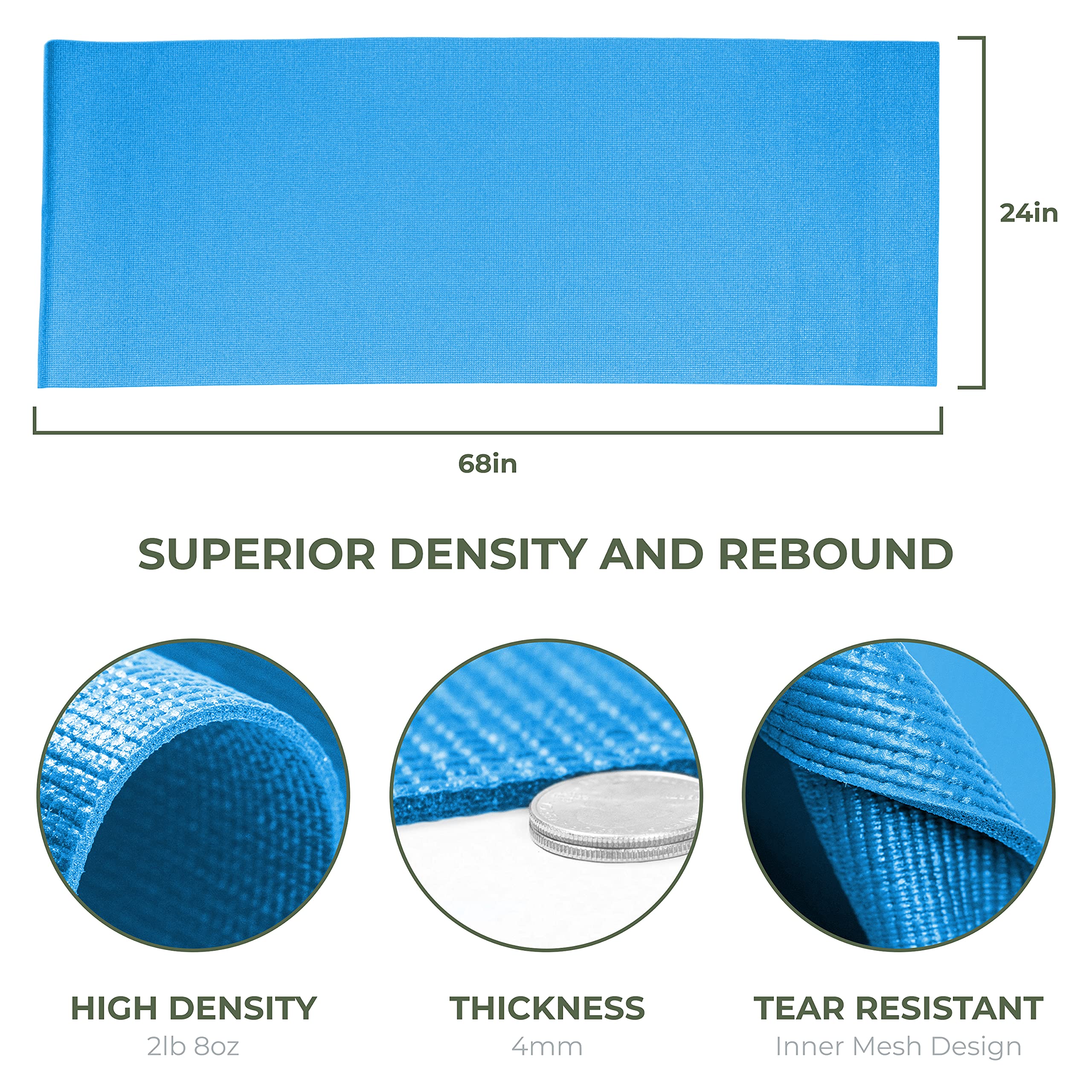 Sunshine Yoga 10-Pack Non-Slip Yoga Mats - 68