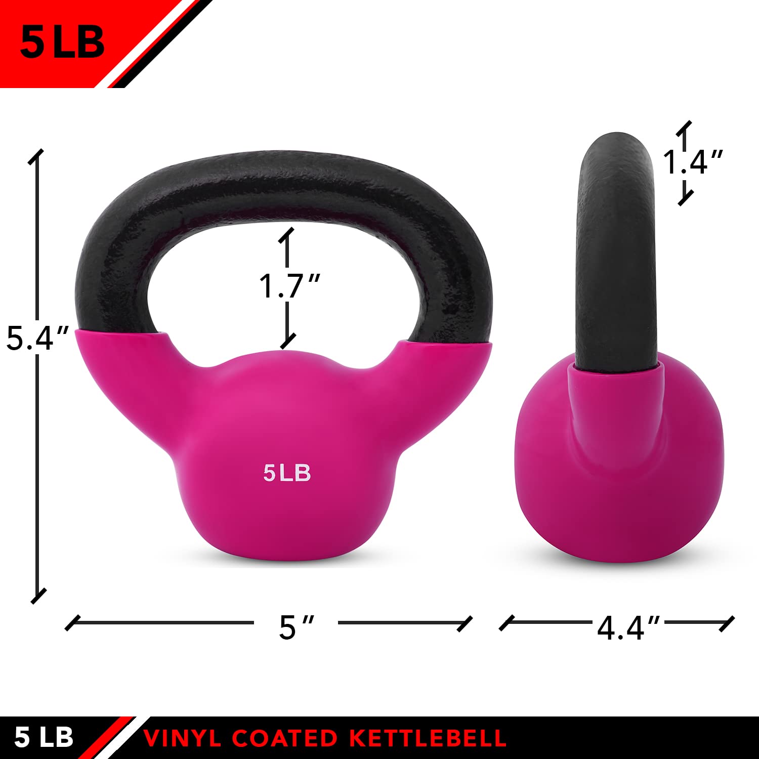 Premium j/fit Vinyl Coated Cast Iron Kettlebell Weights - 5lb to 35lb Set for Cardio, HIIT & Strength Training | Home Gym & CrossFit Equipment | Ideal for Full-Body Workouts, Functional Fitness & Weight Loss