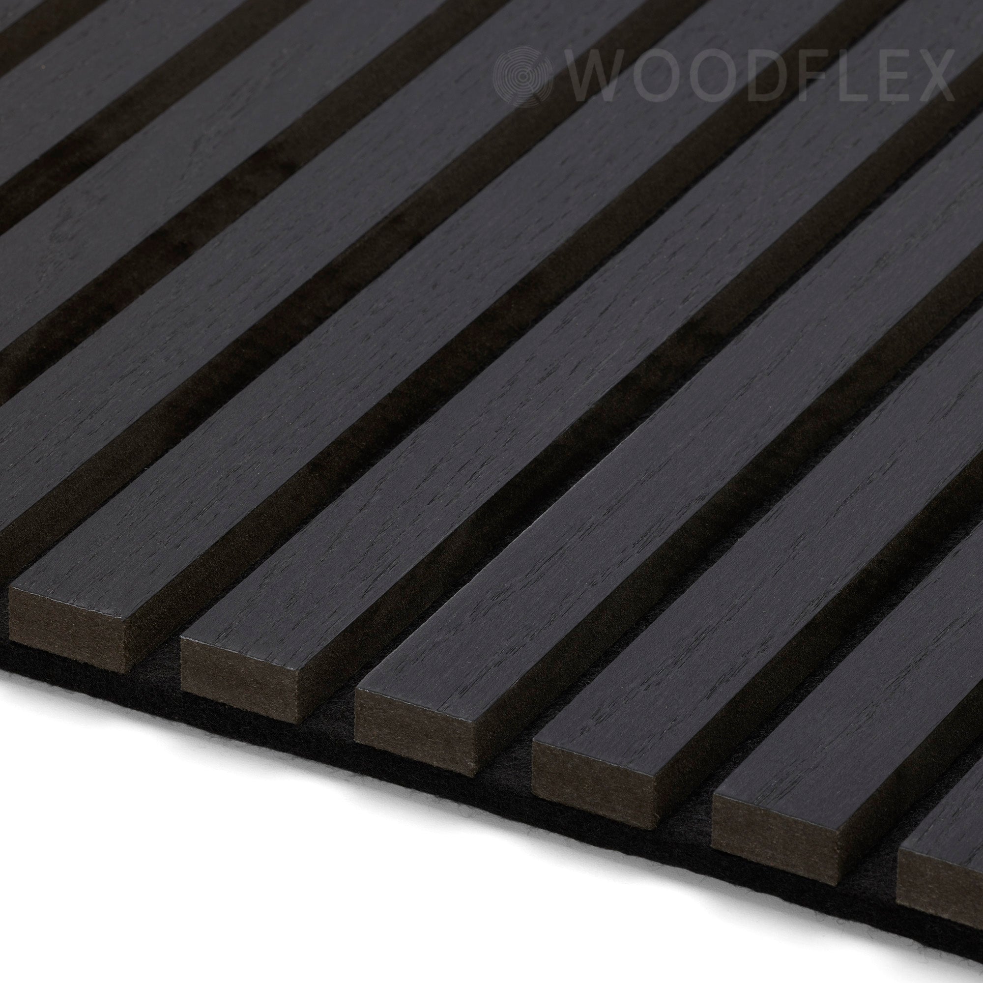 WOODFLEX Flexible Acoustic Wood Slat Wall Panel - Black Veneer Soundproofing Panel 106
