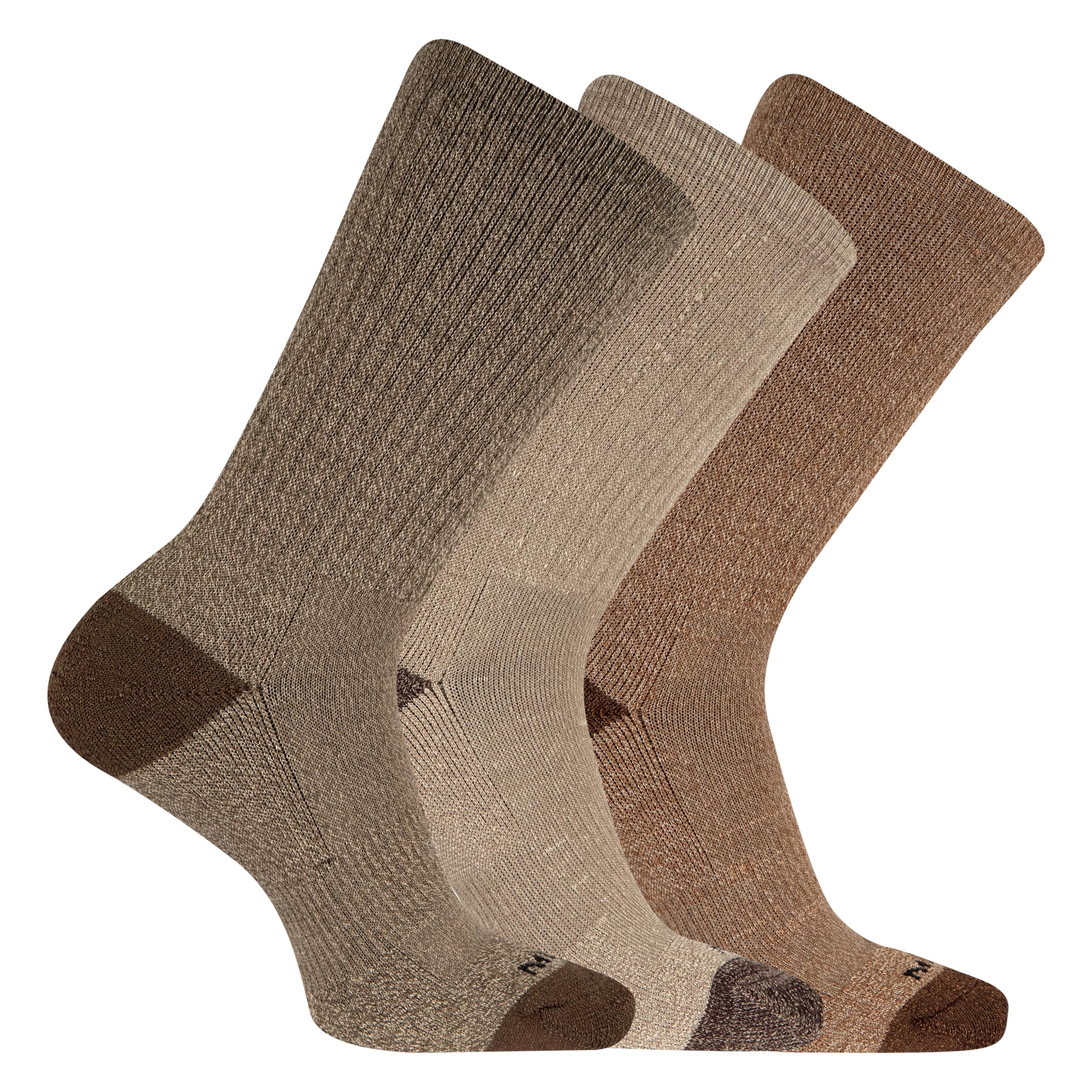 Merrell Men's 3 Pack Cushioned Performance Hiking Socks - Low Quarter Crew Socks for Hiking, Walking & Outdoor Activities - Moisture Wicking & Arch Support for All-Day Comfort