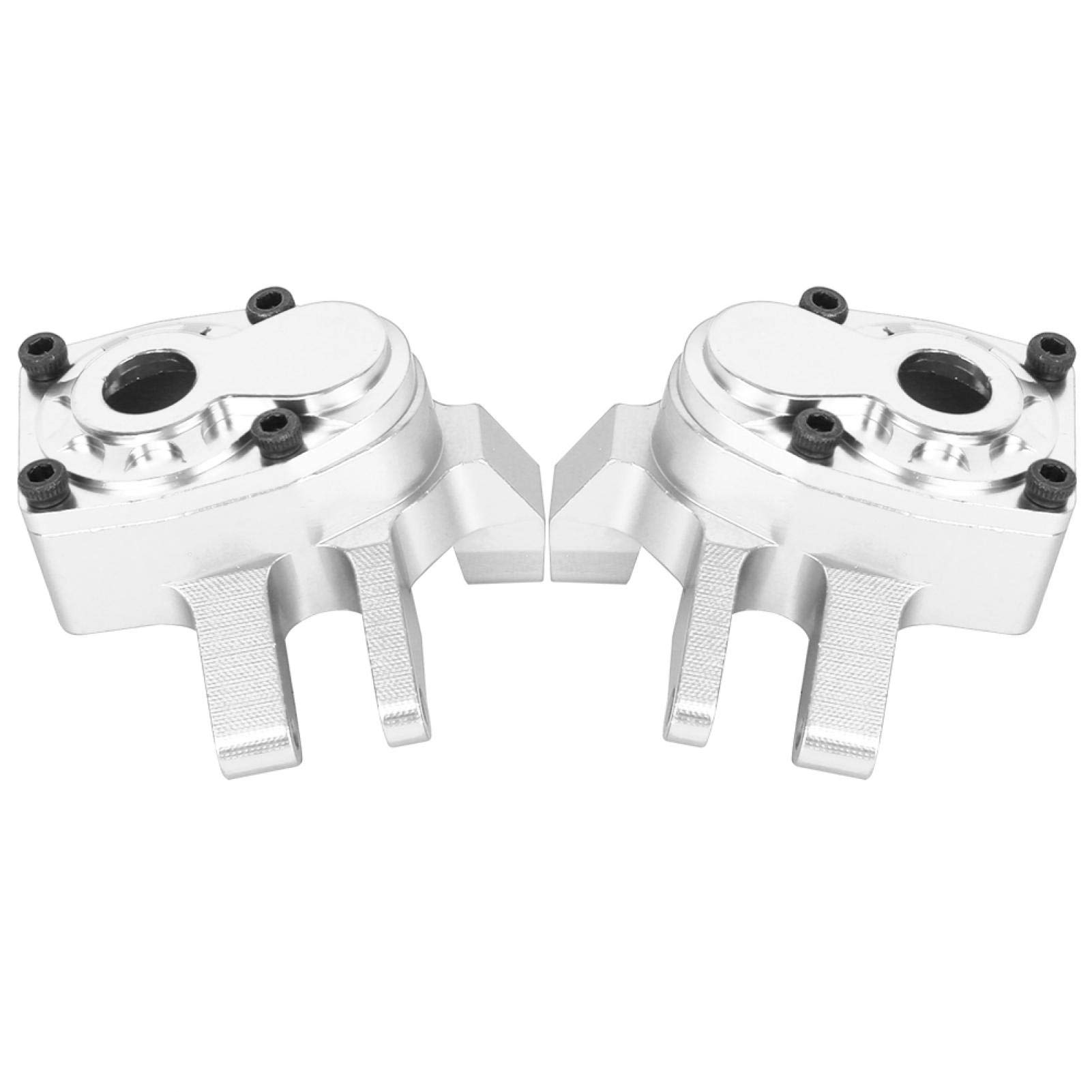 Juicemoo 2Pcs RC Car Front Axle Shell & Steering Cup - Replacement Parts for Axial Capra SCX10 III Remote Control Car - Durable Silver Metal Upgrade for Kids & Adults - Perfect for Off-Road Crawling & RC Car Maintenance