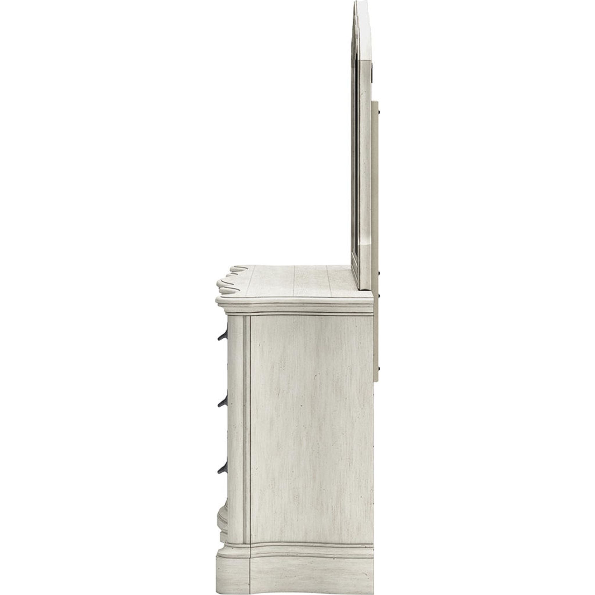 Arlendyne Antique White Dresser with Mirror - Elegant Bedroom Furniture for Home Decor & Storage