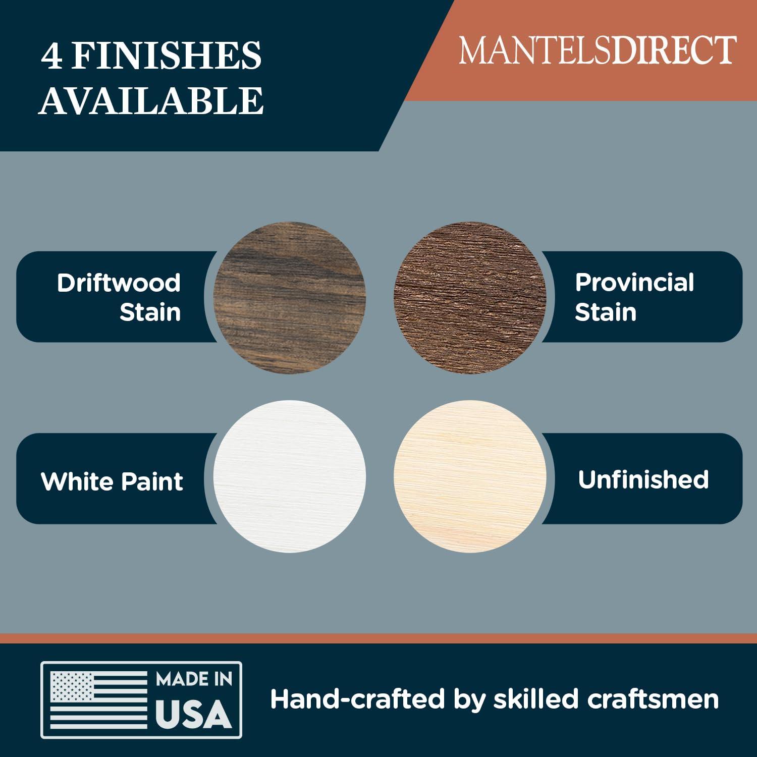 Vail Fireplace Mantel Shelf - 72 Inch Wide x 4 Inch Tall - Driftwood Finish Rustic Wall Mounted Shelf | Handcrafted in USA | Perfect for Living Room, Bedroom & Home Decor