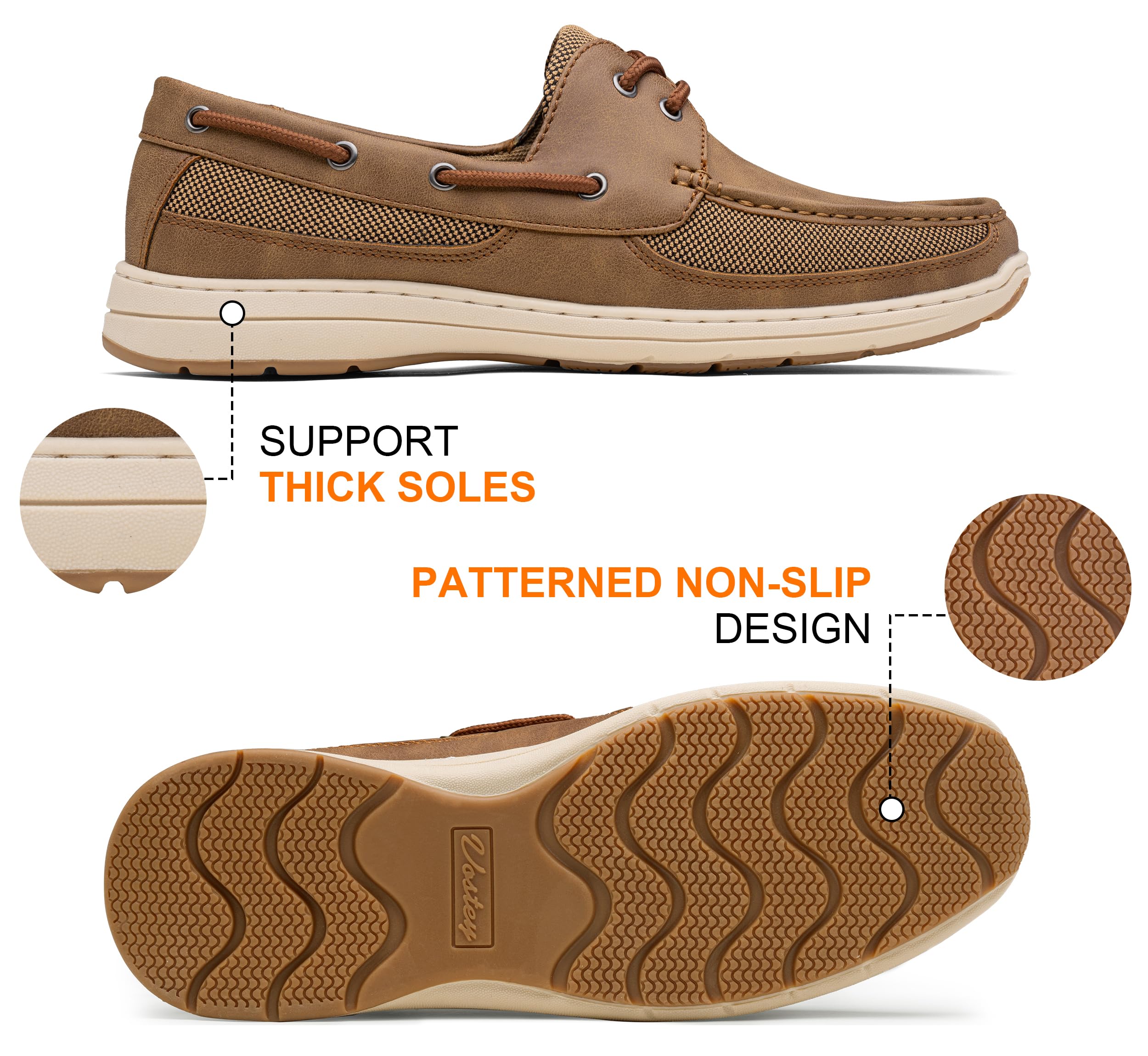 **Vostey Men's Slip-On Boat Shoes - Stylish Casual Loafers & Deck Shoes for Men | Comfortable & Breathable for Walking, Driving & Outdoor Activities**