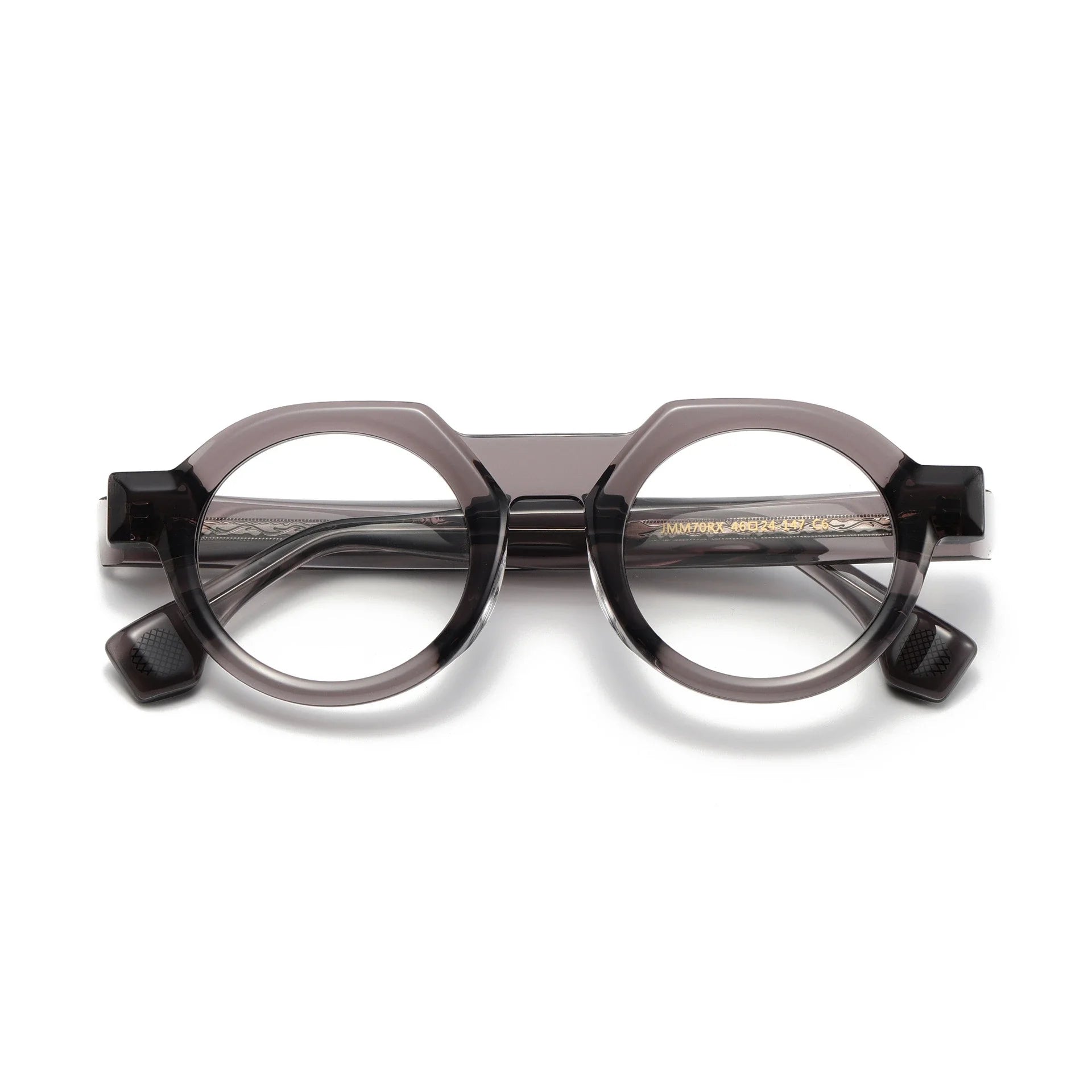 **Aror Unisex Full Rim Brow Line Flat Top Round Acetate Eyeglasses 49709 – Stylish & Lightweight for Men & Women – Perfect for Reading, Work, and Everyday Fashion**