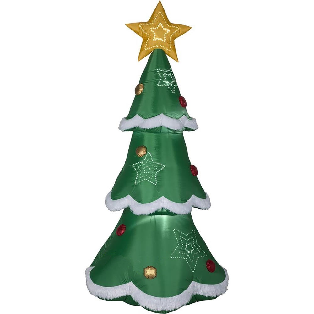 7.5' Micro LED Inflatable Christmas Tree Outdoor Decoration by Gemmy® - Perfect for Holiday Yard, Garden, and Party Decor