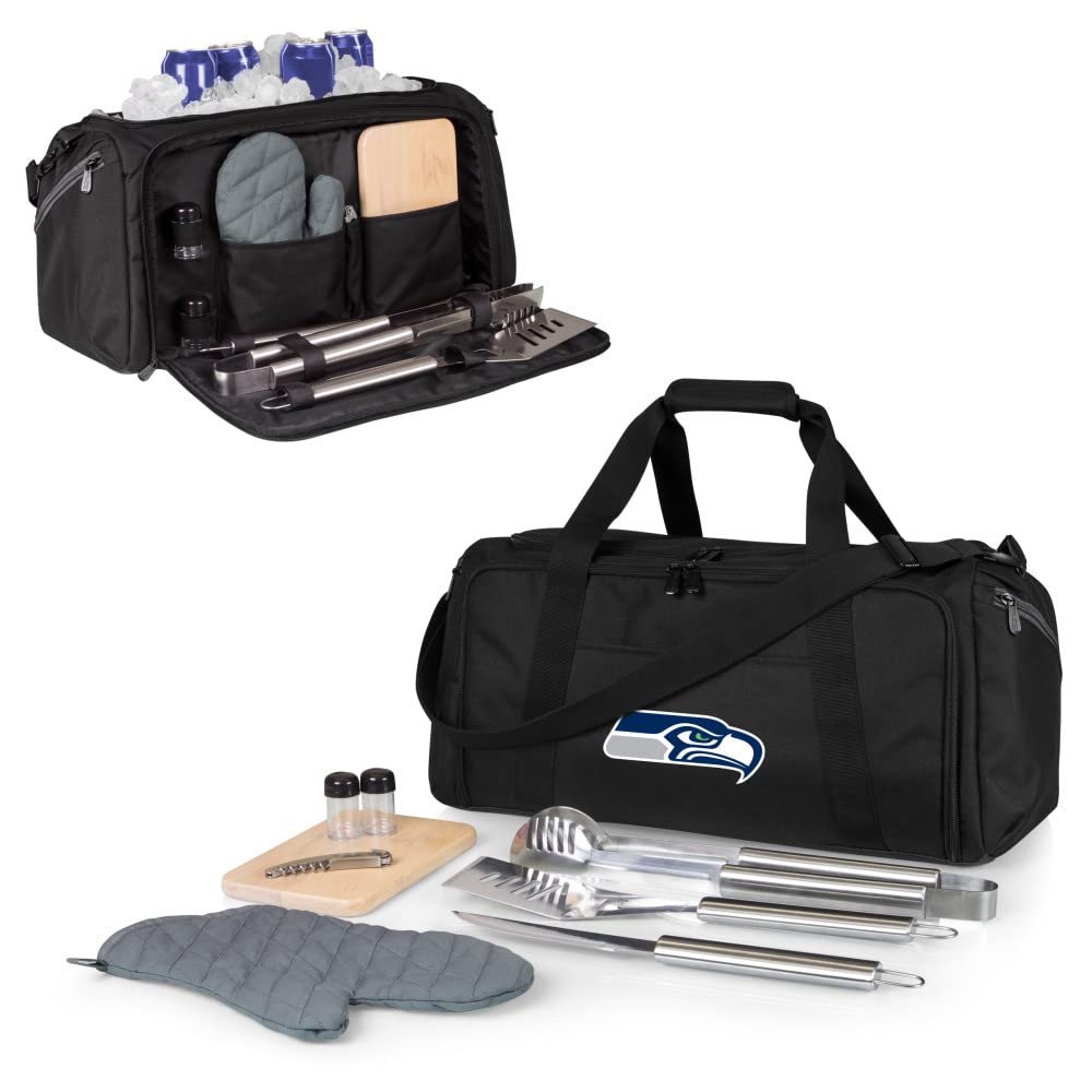 NFL BBQ Kit & Cooler Tote Set with Grill Tools and Picnic Accessories - Perfect for Tailgating, Camping, and Outdoor Parties
