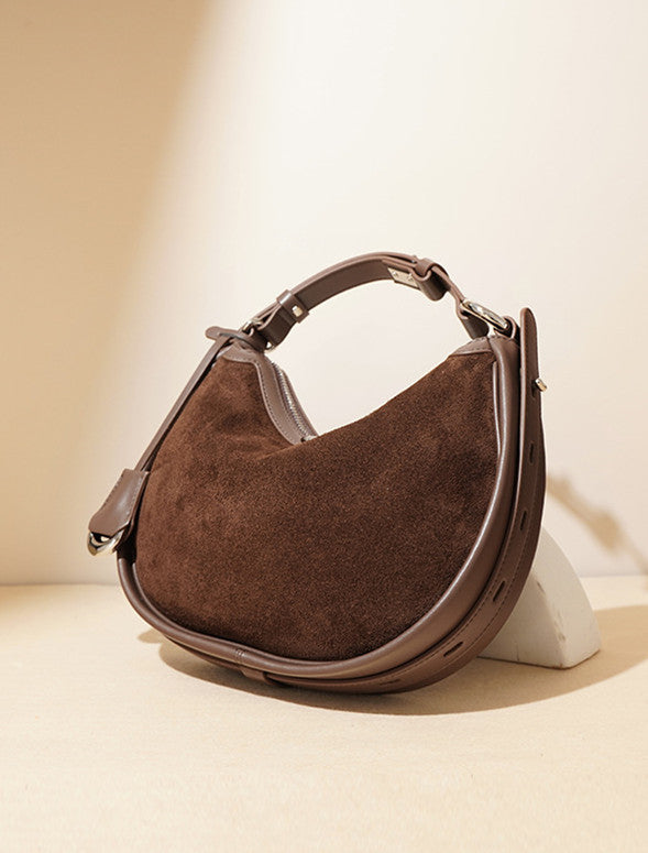 Stylish Leather Half Moon Crossbody Bag for Women - Trendy Boho Shoulder Purse - Perfect for Date Nights, Travel & Everyday Use
