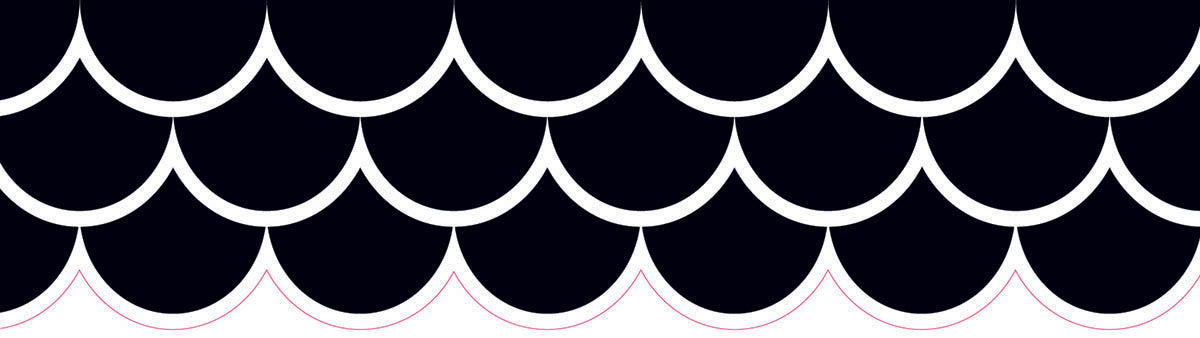 Black Scallop Wall Border Decals - Easy Peel & Stick Core Decor for Home, Nursery, and Office - Perfect for Accent Walls and Room Decor