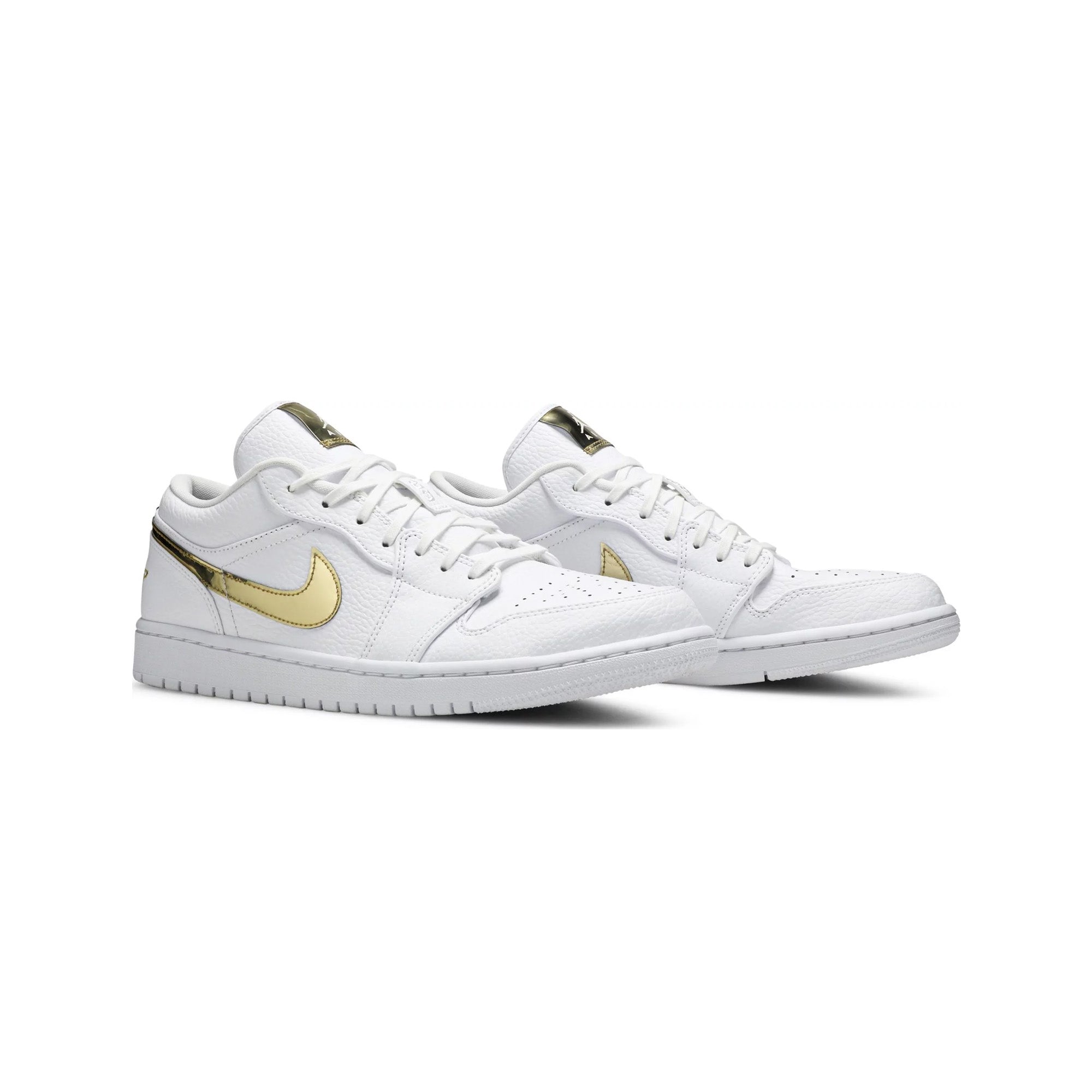 Air Jordan 1 Low 'White Metallic Gold' Women's Sneakers (2020) - Comfortable Casual Shoes for Running, Walking & Streetwear Fashion