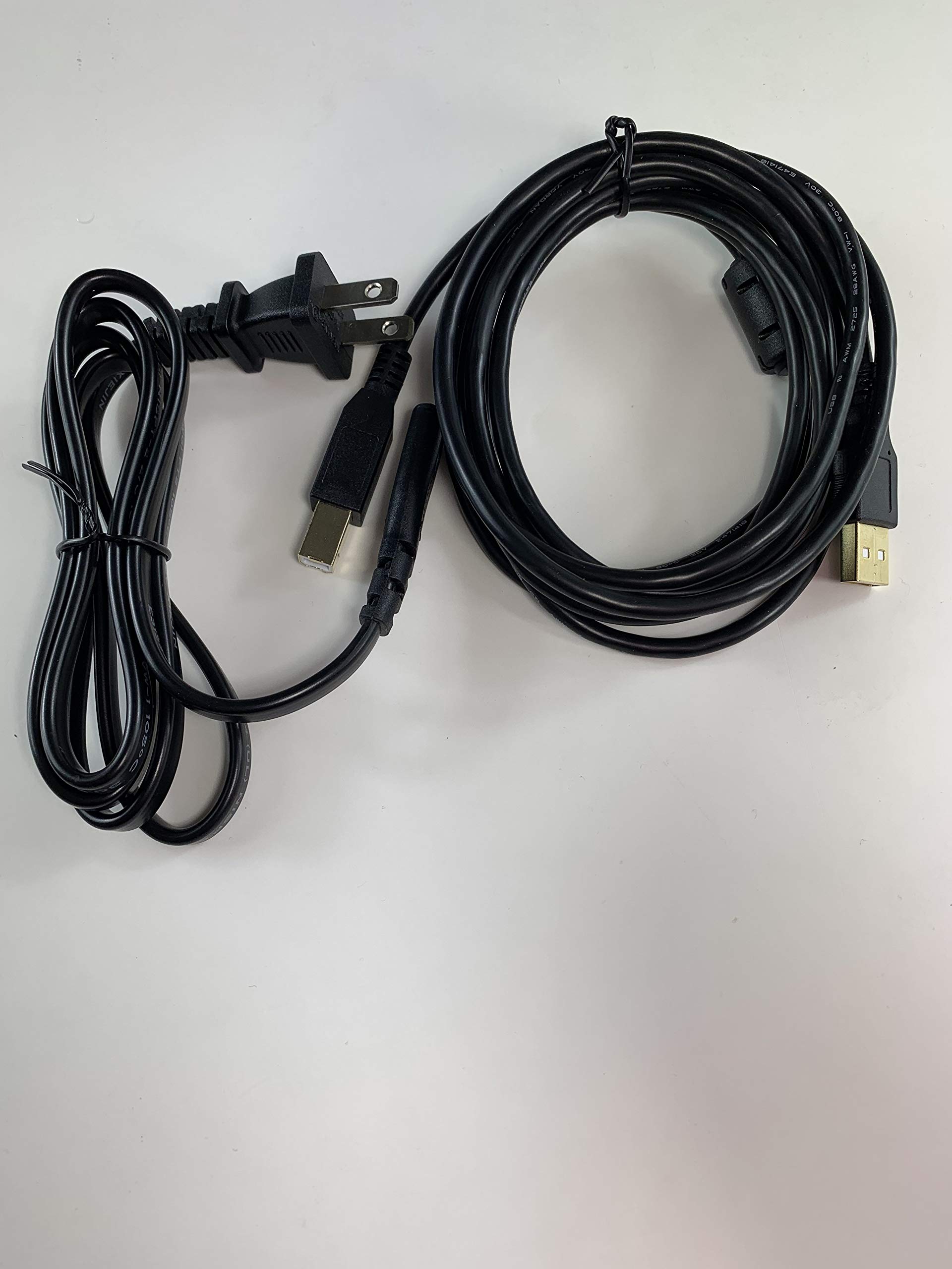 UL Listed OMNIHIL 5ft AC Power Cord with High Speed USB 2.0 Cable - Compatible with Smart&Cool SC-5890C USB POS Printer - Perfect for Retail Stores, Restaurants and Office Use