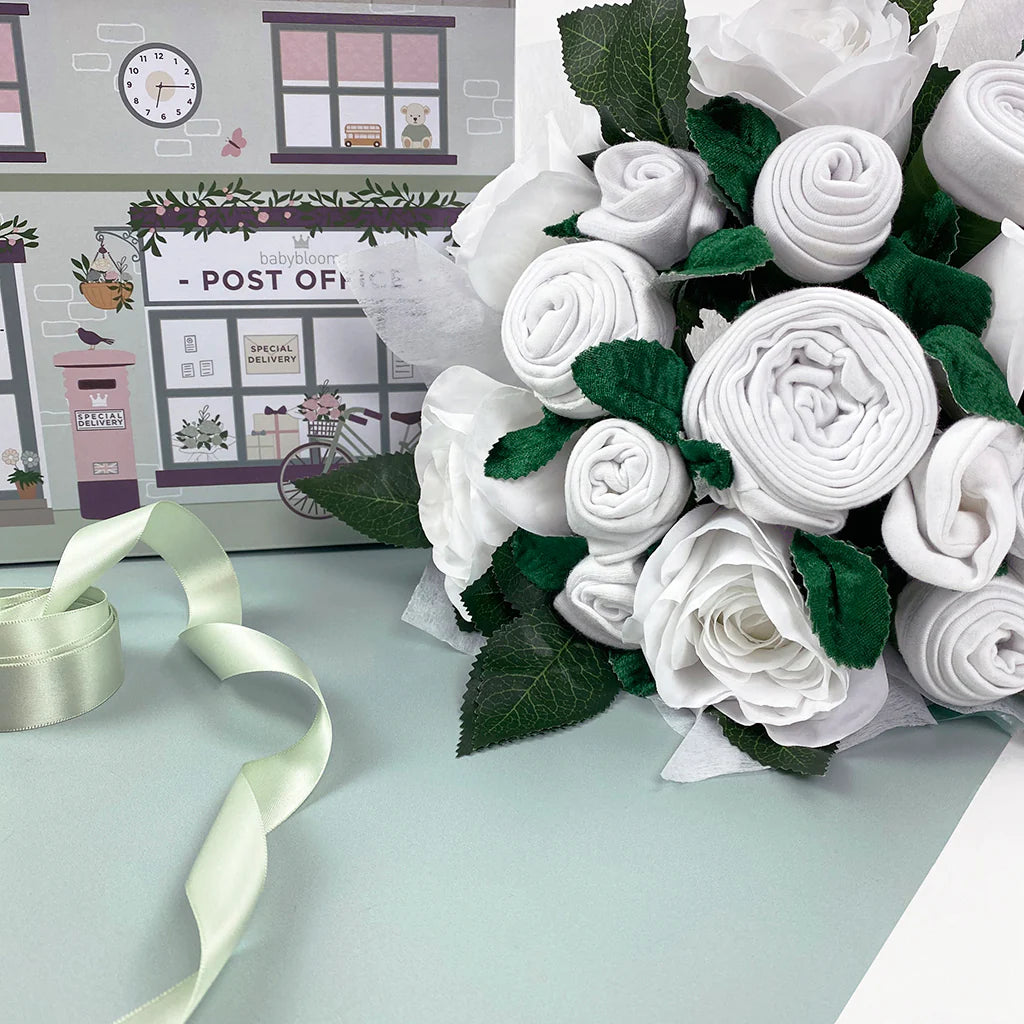 Luxury Rose Baby Clothes Bouquet - Premium Newborn Gift Set for Baby Showers, Christening & Photography - SKU: LBG1047