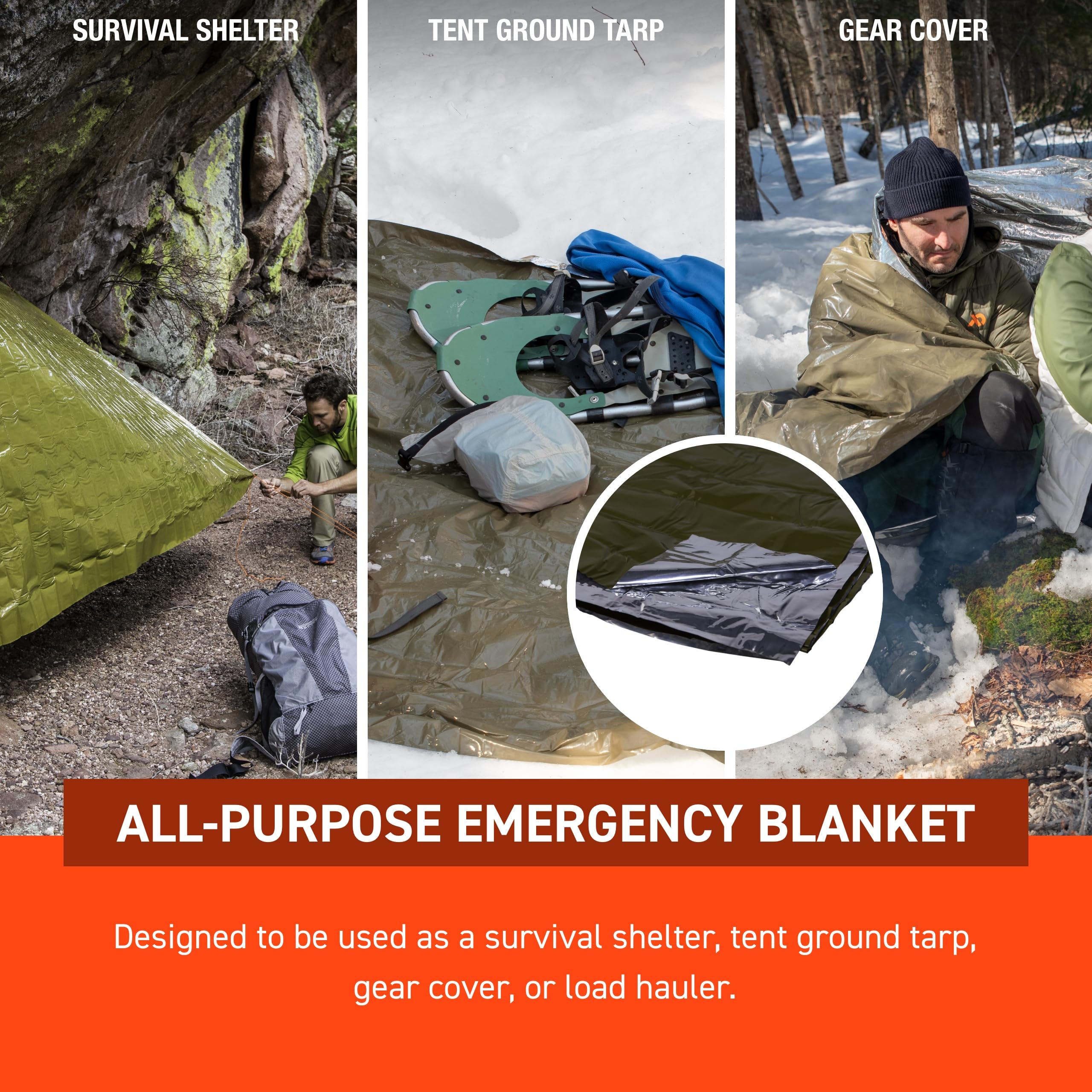 S.O.L. Heavy Duty Emergency Survival Blanket - 90% Heat Reflective for Outdoor Camping, Hiking & First Aid Kits - Perfect for Wilderness Survival & Emergency Preparedness