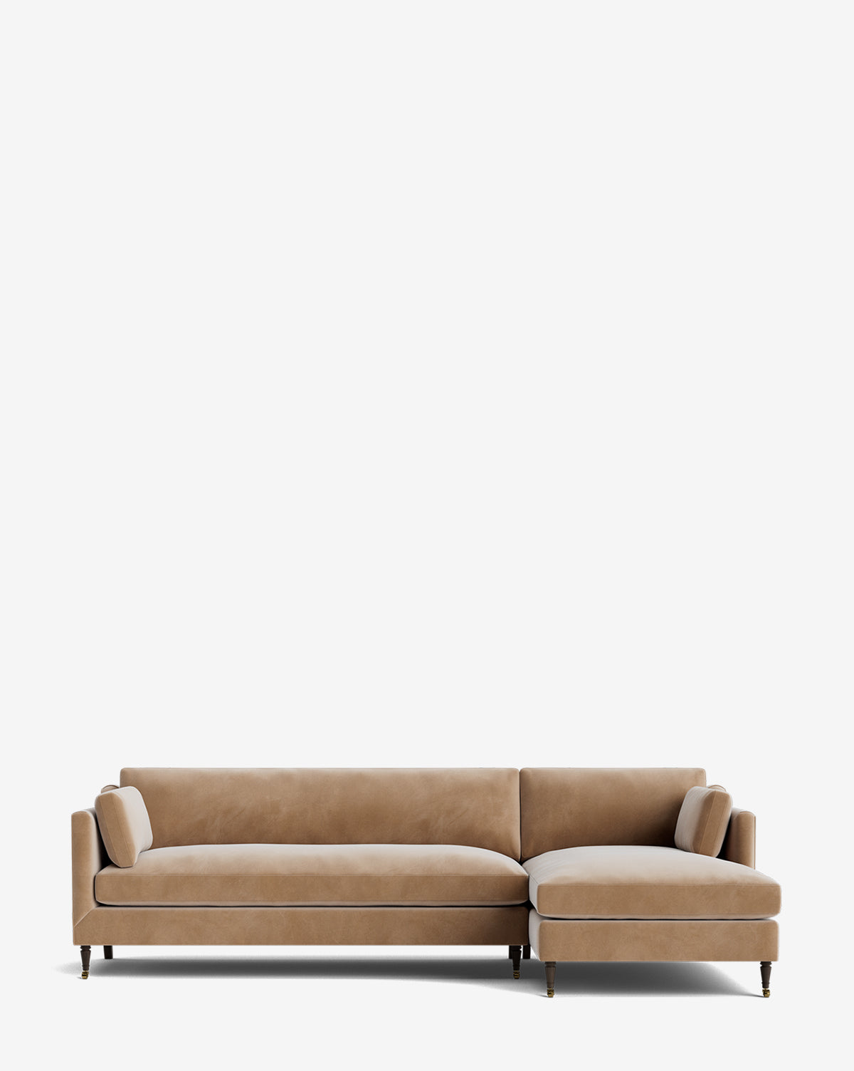 Haverford Upholstered Right Chaise Sectional Sofa - Modern Classic Living Room Furniture for Comfortable Lounging and Family Gatherings