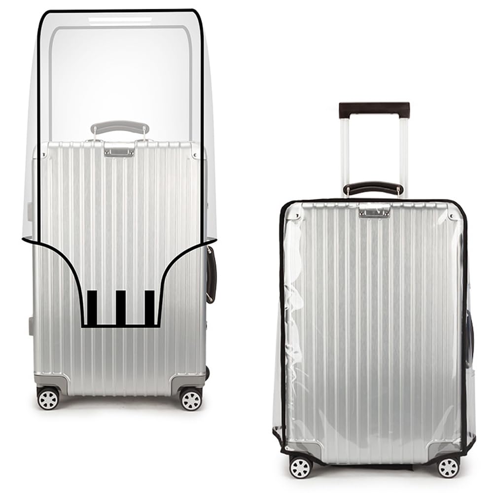 Clear PVC Suitcase Cover for 20 Inch Wheeled Luggage - Protective Travel Luggage Protector (13.6
