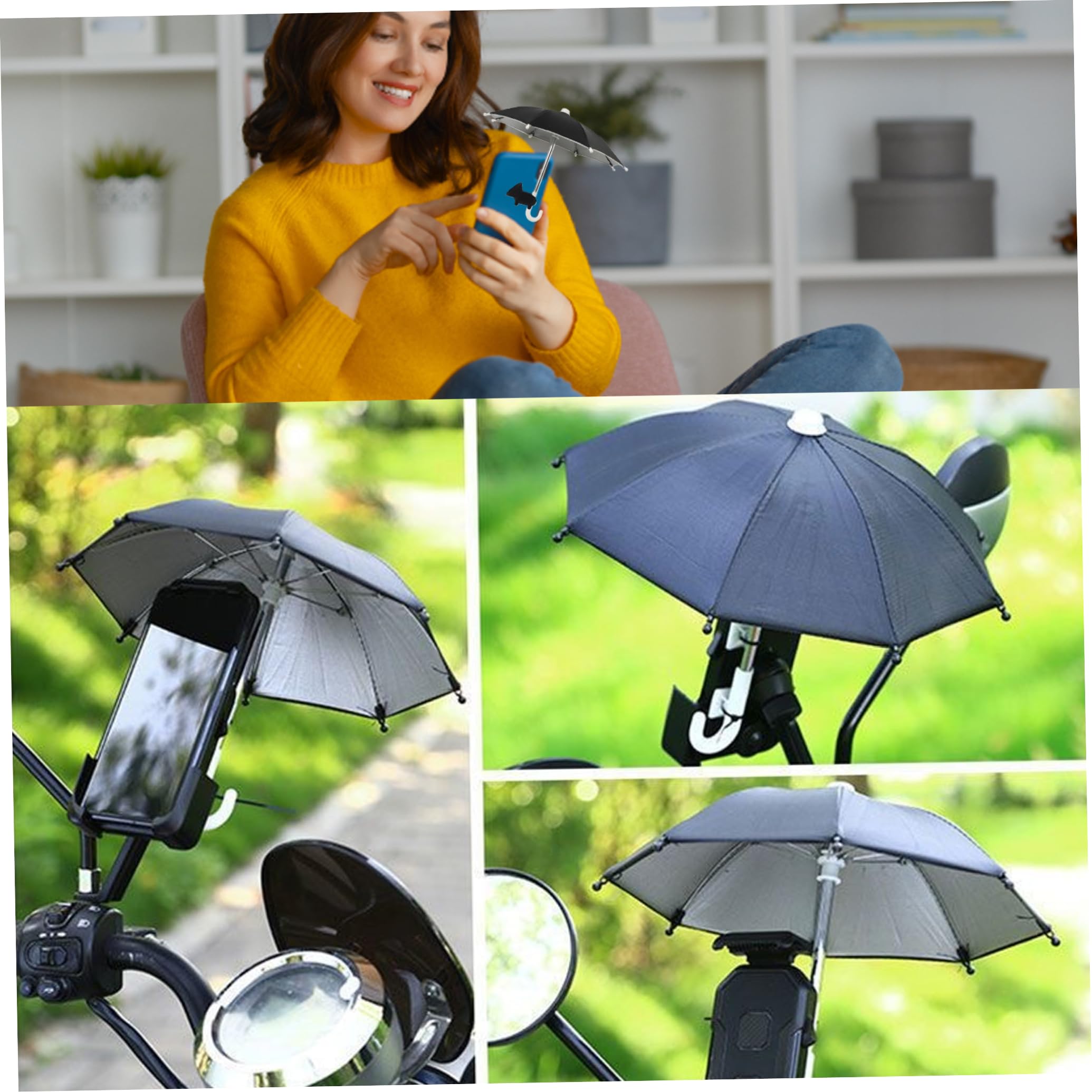 3-Pack UV Protection Phone Umbrella Sun Shade with Adjustable Suction Cup - Universal Sun Visor for Smartphones | Perfect for Outdoor Activities, Beach Days & Travel