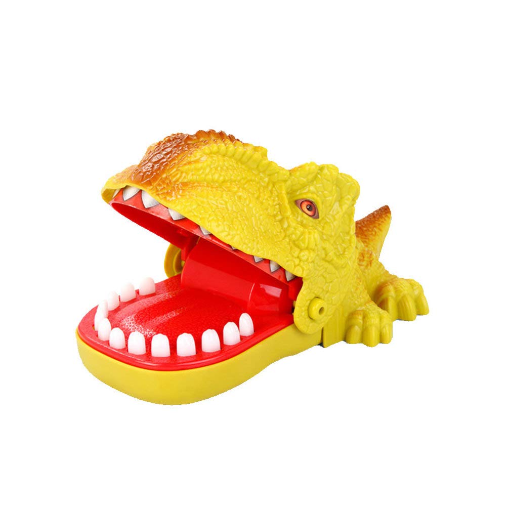 NUOBESTY Dinosaur Teeth Biting Game Toy with Sound Effects - Fun Interactive Dentist Pretend Play for Kids & Adults (Yellow) - Perfect for Birthday Parties, Classroom Rewards and Family Game Nights