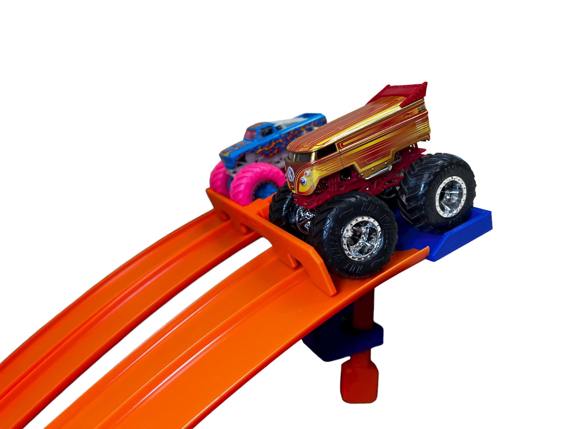 Hot Wheels 4-Lane Race Track Starter Gate - Compatible with Hot Wheels Tracks, Blue & Orange - Perfect for Kids' Racing Competitions & Playroom Fun