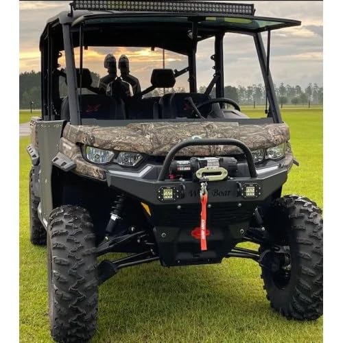 Heavy Duty Front Winch Bumper with LED Lights for Can-Am Defender (2020-2024 Models) - Off-Road Protection & Adventure Ready Accessory