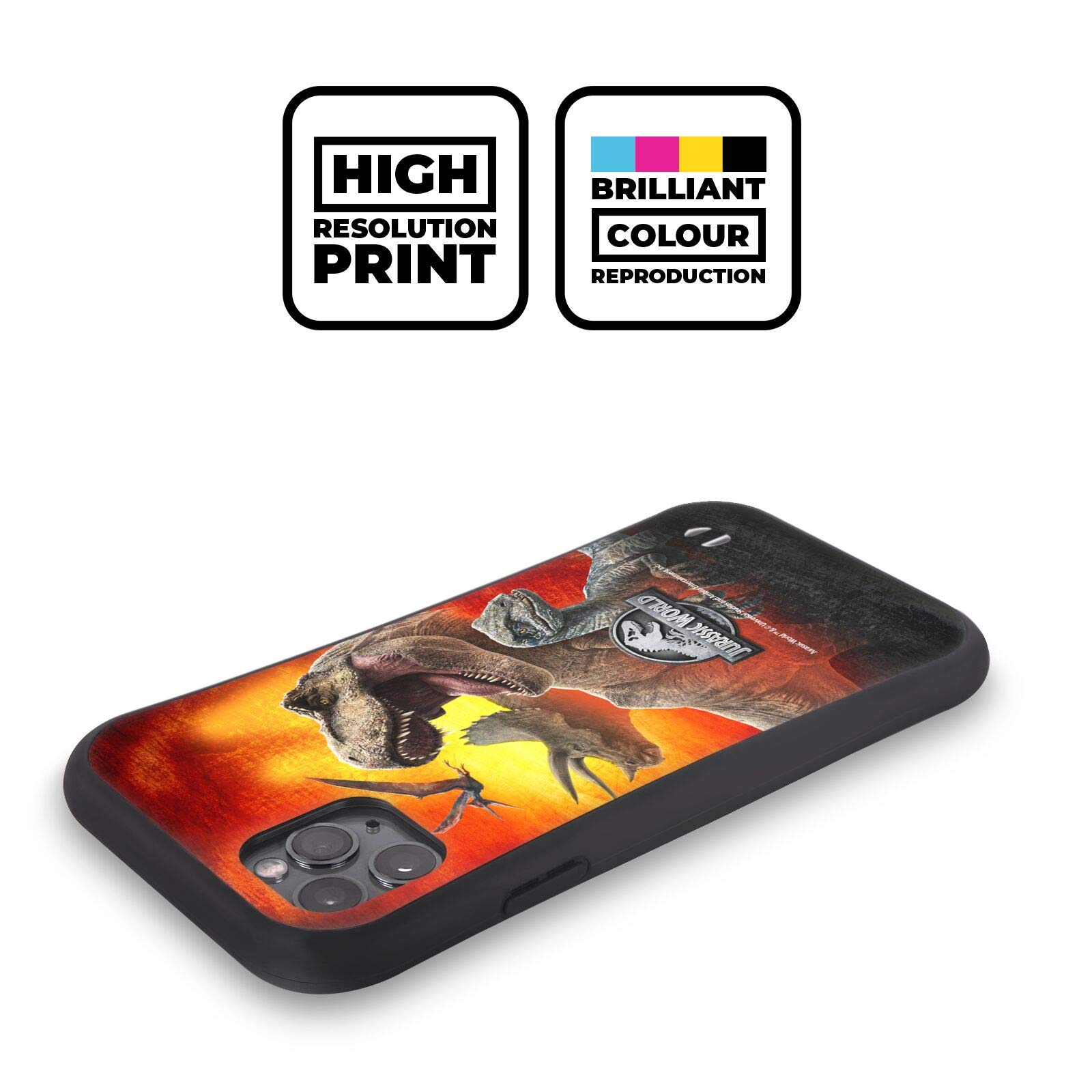 Officially Licensed Jurassic World Dinosaur Hybrid Case for iPhone 12/12 Pro - Protective Phone Cover with Unique Dinosaur Key Art Design - Perfect for Movie Fans, Collectors & Everyday Use