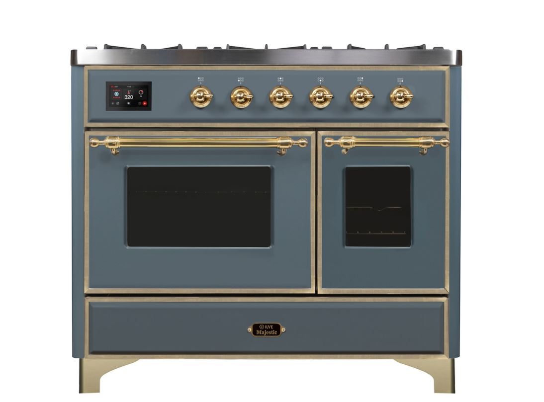 ILVE 40 Inch Majestic II Series Natural Gas/Propane Gas Range with 6 Sealed Burners & Electric Oven - UMD10FDNS3 | Professional Kitchen Appliance for Home Chefs & Restaurants