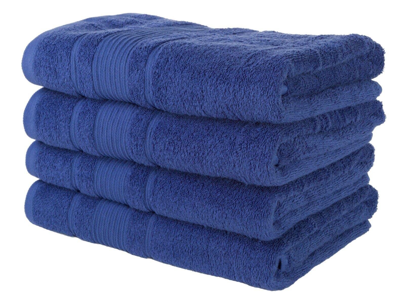 Premium 100% Cotton Ultra Soft Bath Towels Set - Navy Blue, Super Absorbent & Quick Dry - Perfect for Bathroom, Beach, Spa & Gym Use