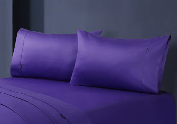 Premium 1000 Thread Count Egyptian Cotton Pillowcase Pair - Soft & Breathable Violet Luxury Bedding for a Comfortable Sleep - Perfect for Master Bedrooms, Guest Rooms & Hotels