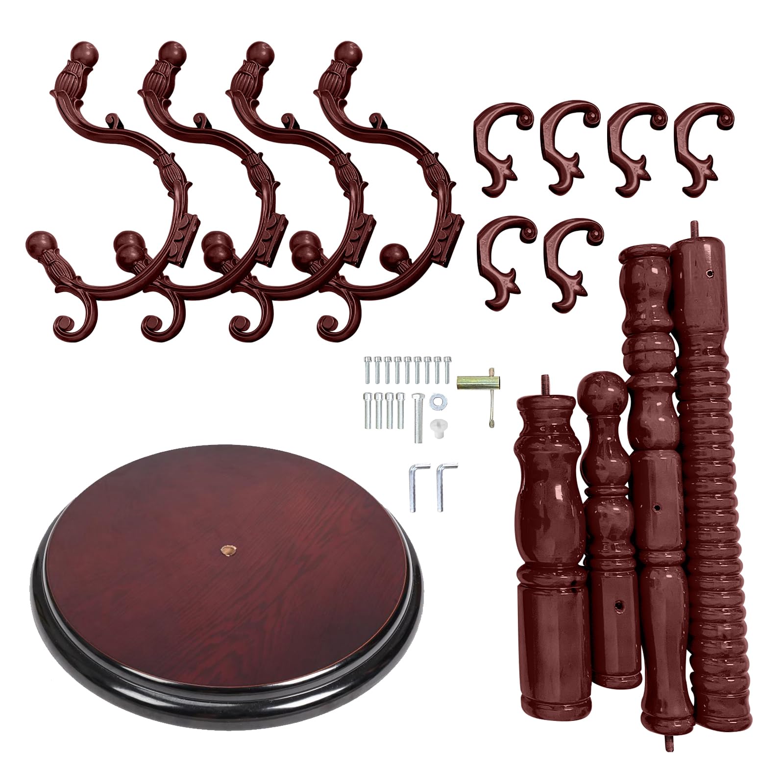 Premium Wooden Freestanding Coat Rack with 14 Hooks & Stable Disc Base - Black Red Tree Stand for Jackets, Hats, Scarves - Perfect for Home, Office & Entryway Organization
