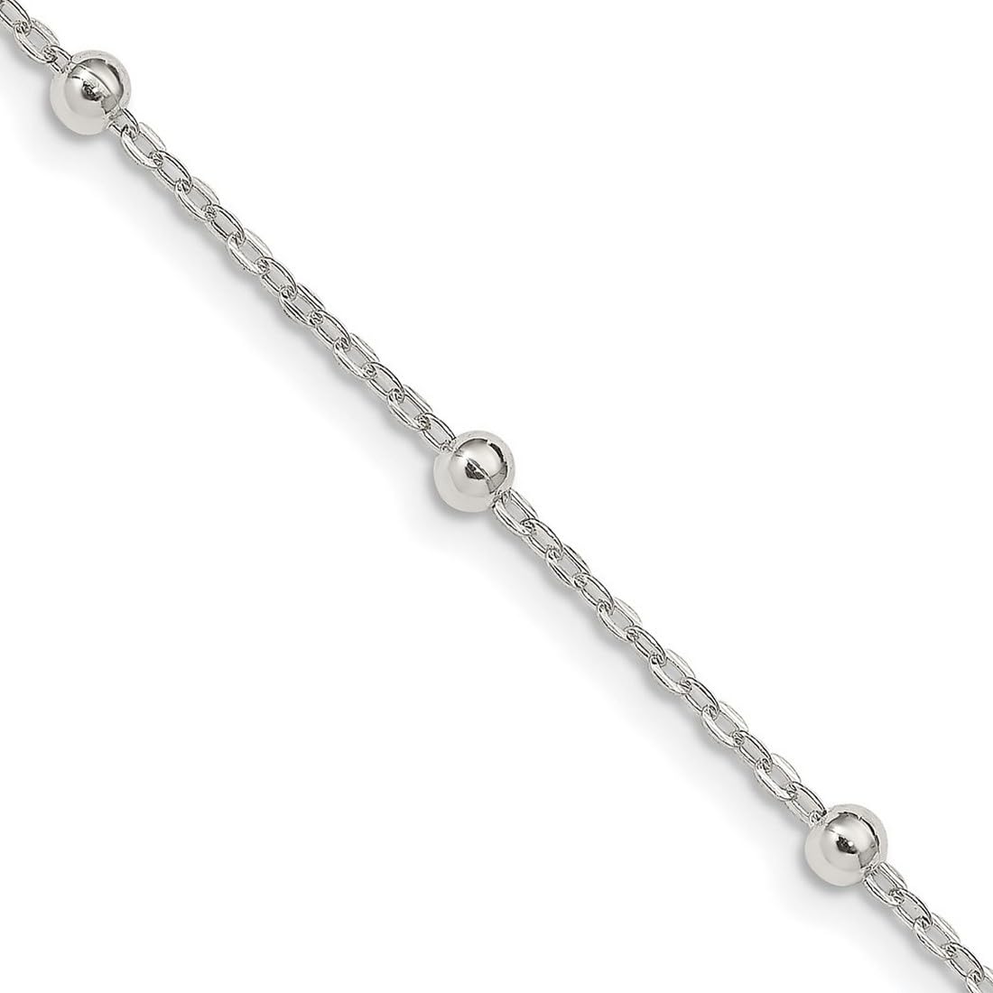 925 Sterling Silver 1mm Beaded Chain Necklace - 24 Inch Polished Spring Ring Closure | Dainty Jewelry for Women & Men | Perfect for Layering, Gift Giving & Everyday Wear