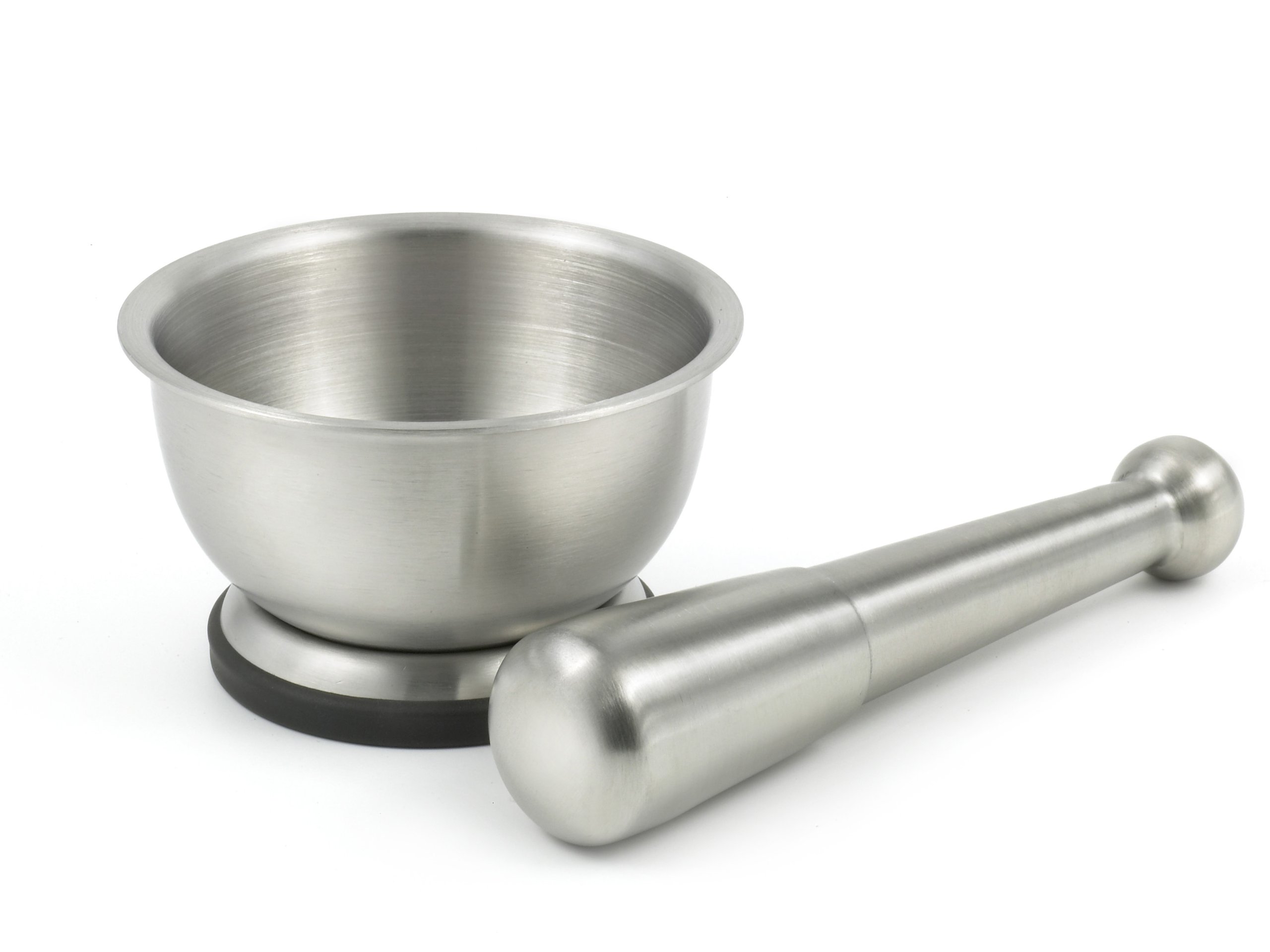 Premium 75552 Brushed Stainless Steel Spice Grinder & Mortar Pestle Set - 1 Cup Molcajete for Fresh Herbs, Peppercorns & Spices - Durable Kitchenware for Home Cooking, Baking & Mexican Cuisine