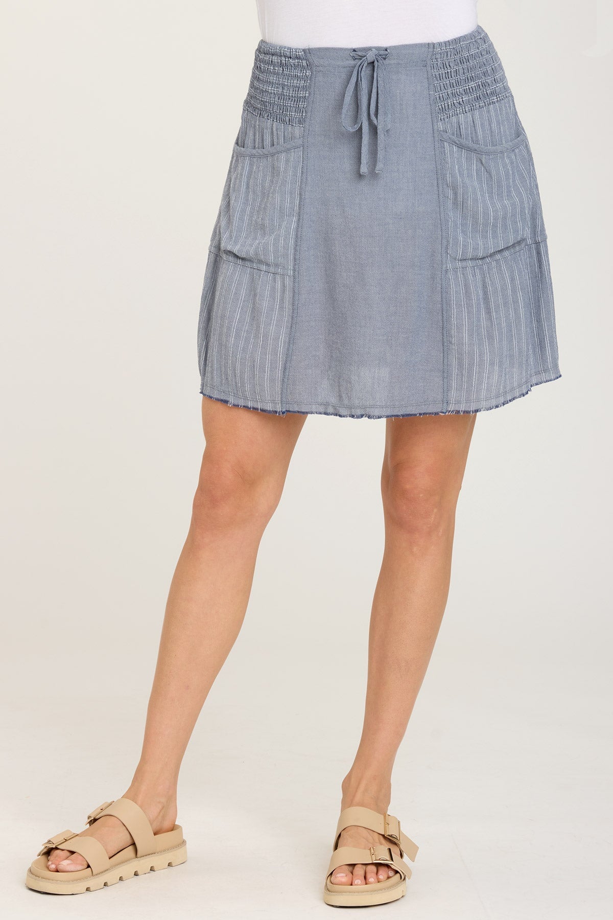 Launie Skirt Indigo - Women's A-Line Denim Skirt with Pockets | Casual & Chic Outfit for Everyday Wear | Perfect for Work, Dates & Weekend Outings