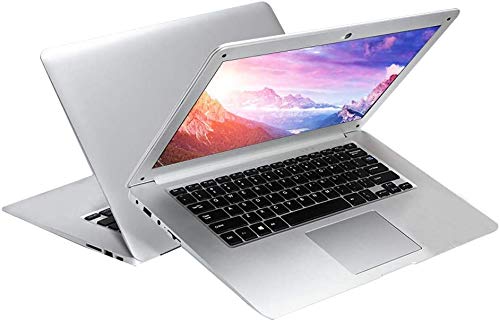 BlueBose HD 14 Inch Laptop - Windows 10 Home Notebook with Quad Core Atom Processor, 64GB eMMC Storage, 4GB RAM, USB 3.0 & HDMI Ports - Thin & Light Ultrabook PC (64GB Silver) - Perfect for Work, Study & Entertainment