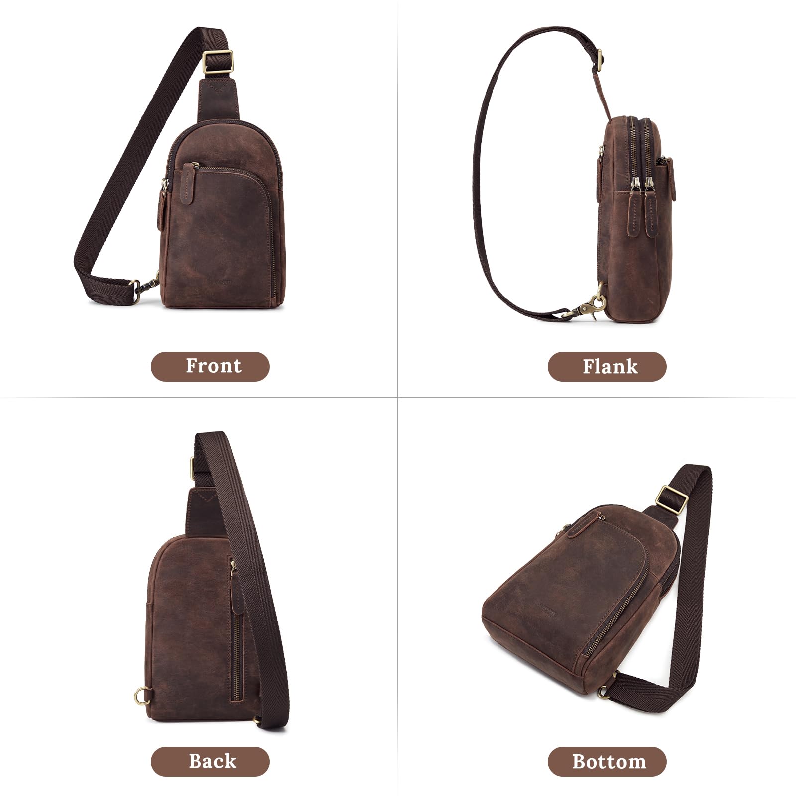 Genuine Leather RFID Blocking Small Sling Bag for Women - Anti-Theft Crossbody Fanny Pack - Perfect for Travel, Shopping & Everyday Use