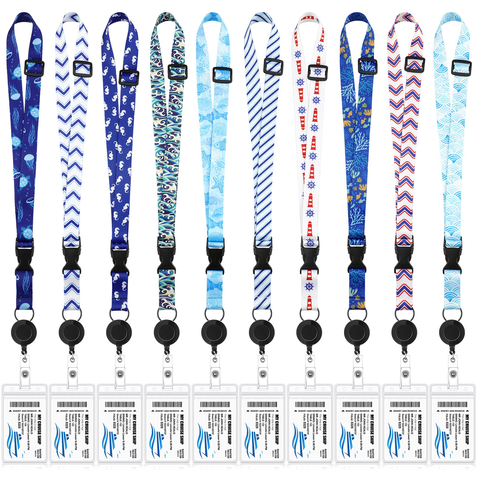 Retractable Cruise Lanyards with ID Holder - for Cruise Ship Cards & Events